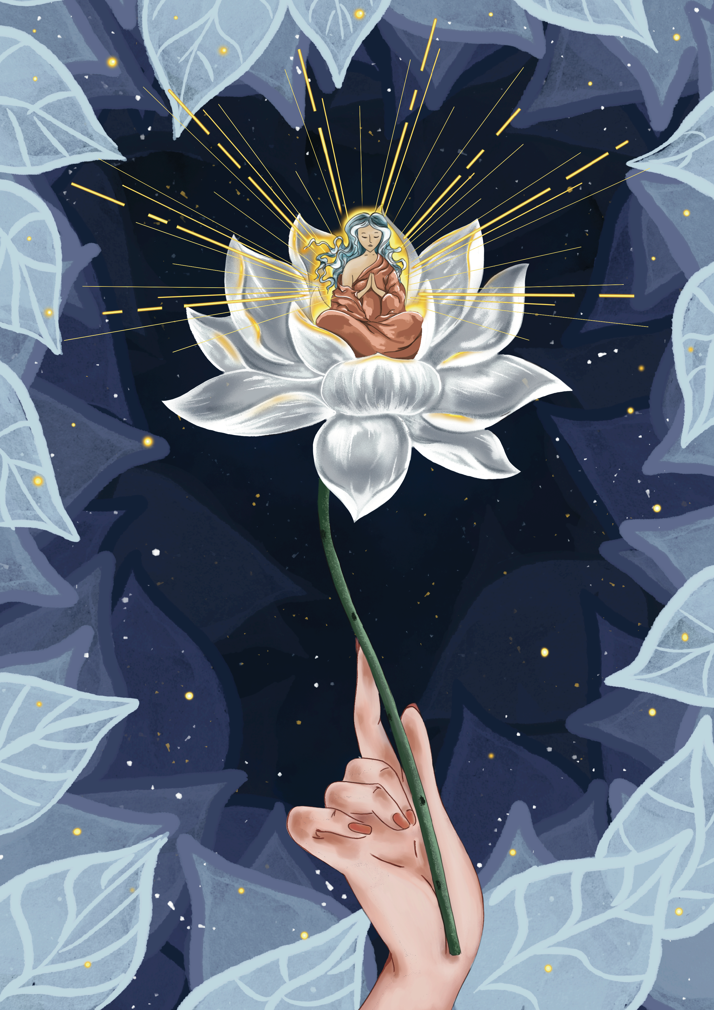 " В центре лотоса"  иллюстрация для вашего бизнеса — Изображение №2 — Брендинг, Иллюстрация на Dprofile