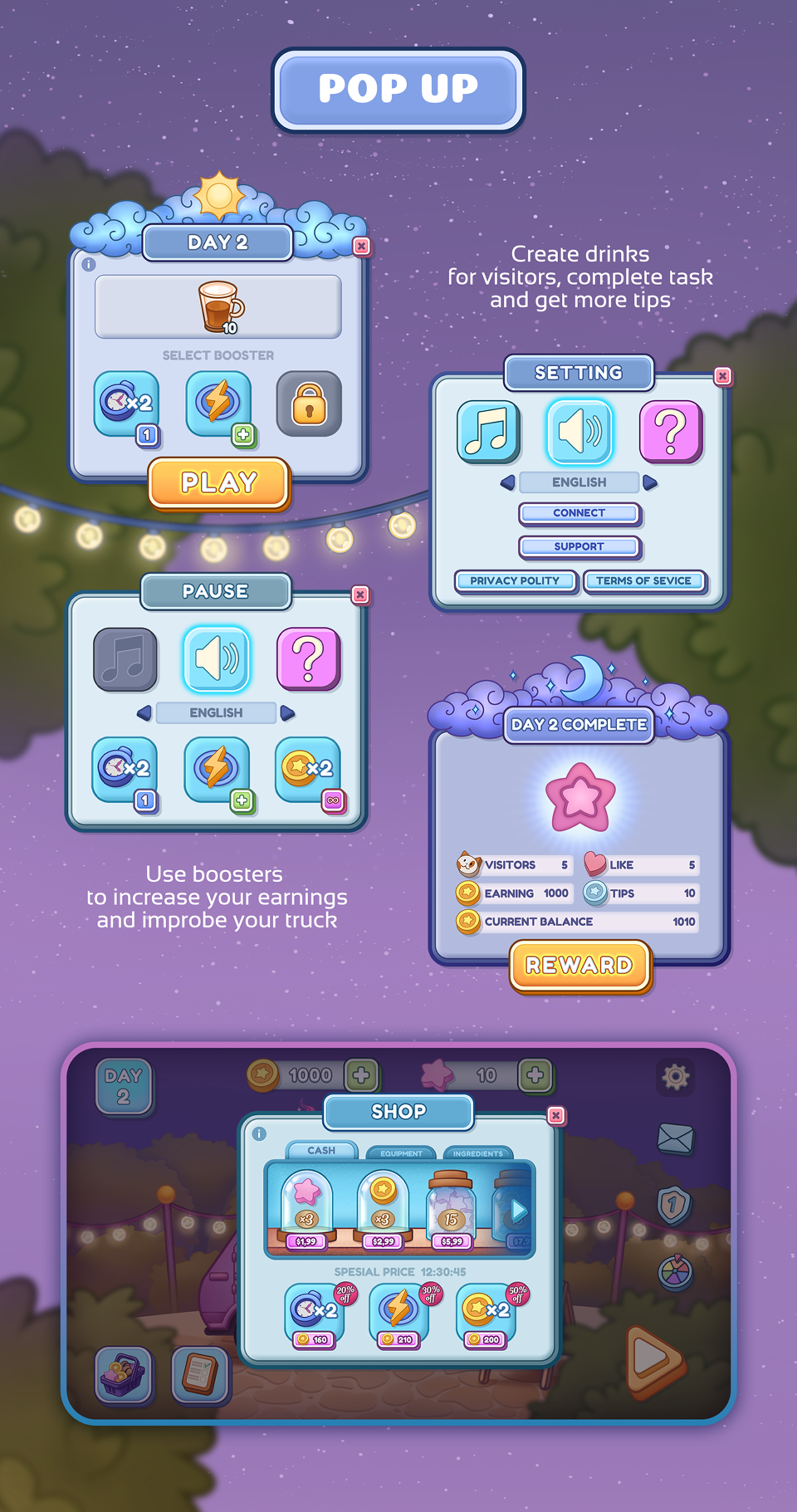 Magic Coffee • Game UI — Изображение №4 — Интерфейсы, Иллюстрация на Dprofile