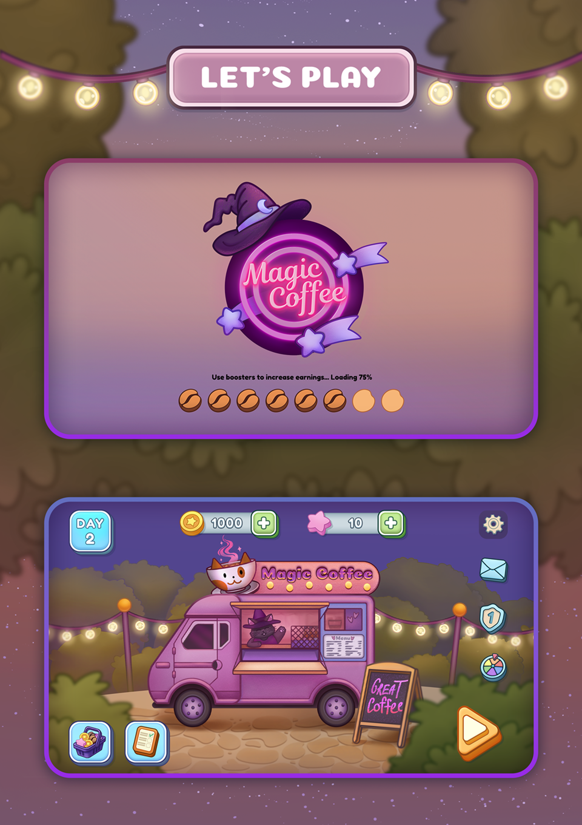 Magic Coffee • Game UI — Изображение №2 — Интерфейсы, Иллюстрация на Dprofile