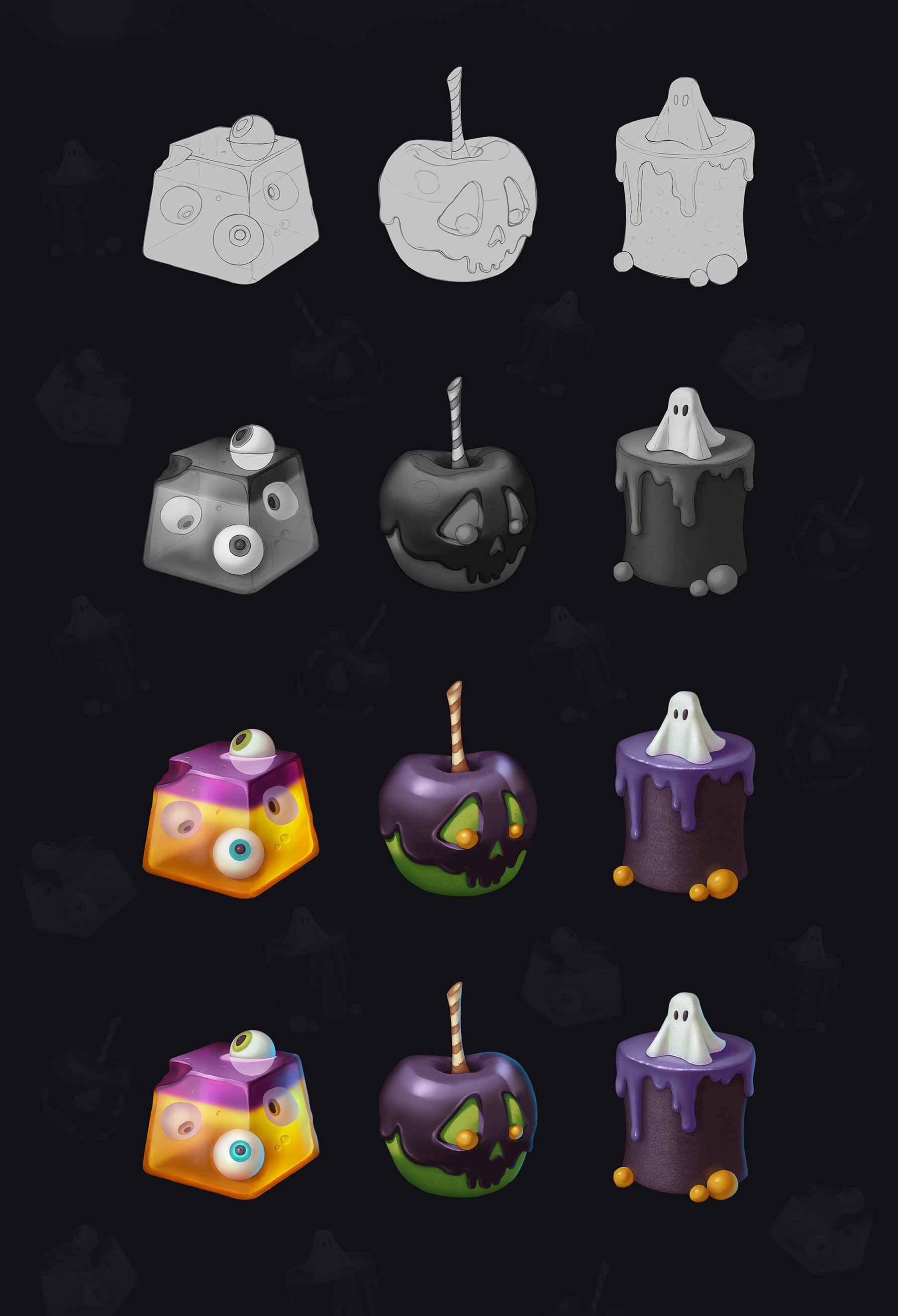 Halloween sweets•Game concept art — Изображение №2 — Иллюстрация на Dprofile