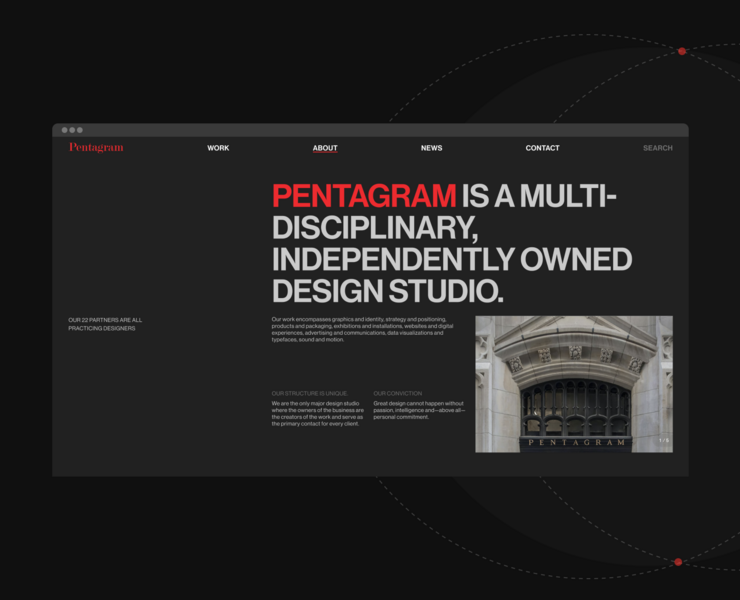 Pentagram l Website Redesign Concept — Интерфейсы, Брендинг на Dprofile