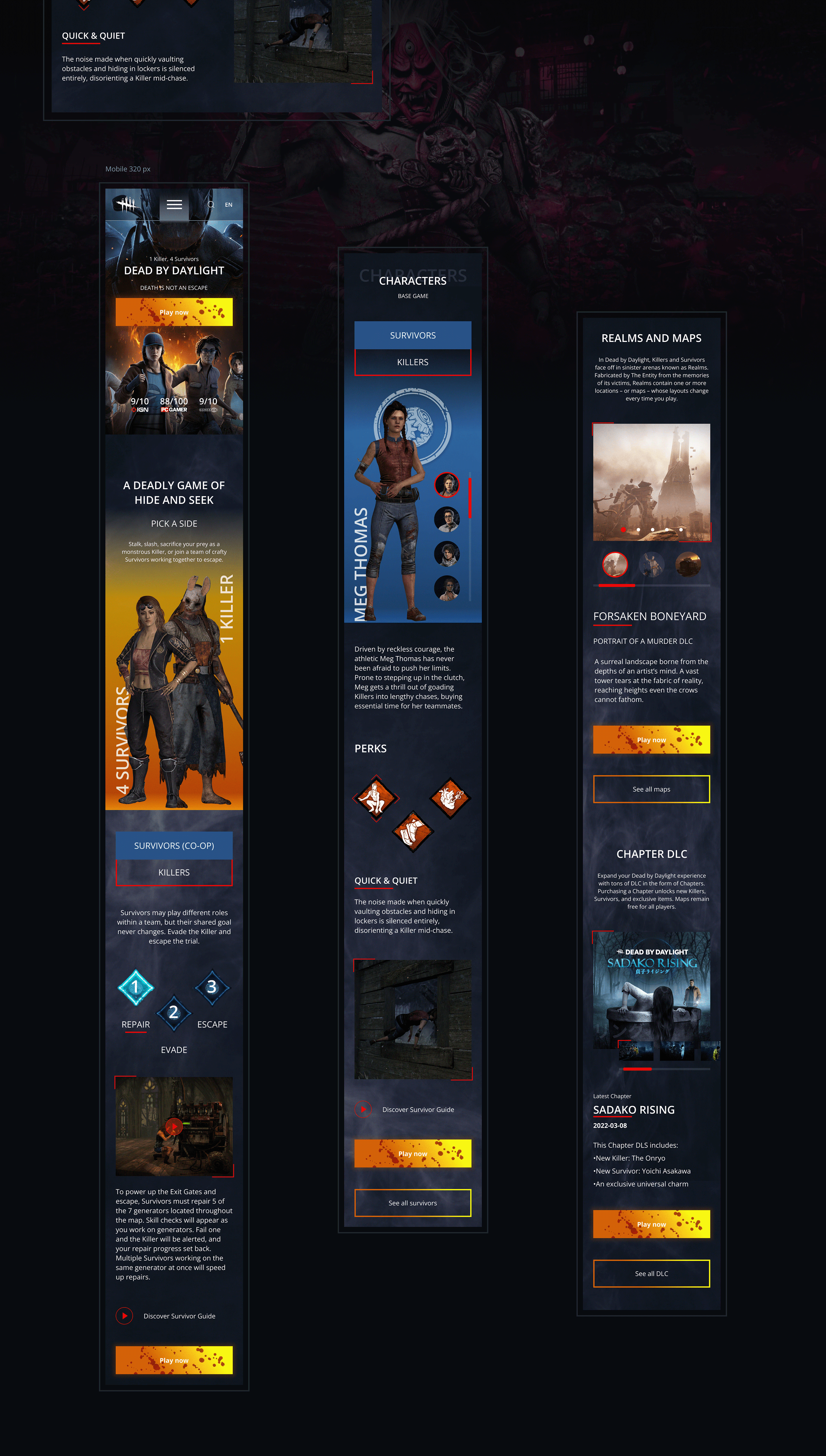 Dead by Daylight Landing Page Concept — Изображение №9 — Интерфейсы на Dprofile