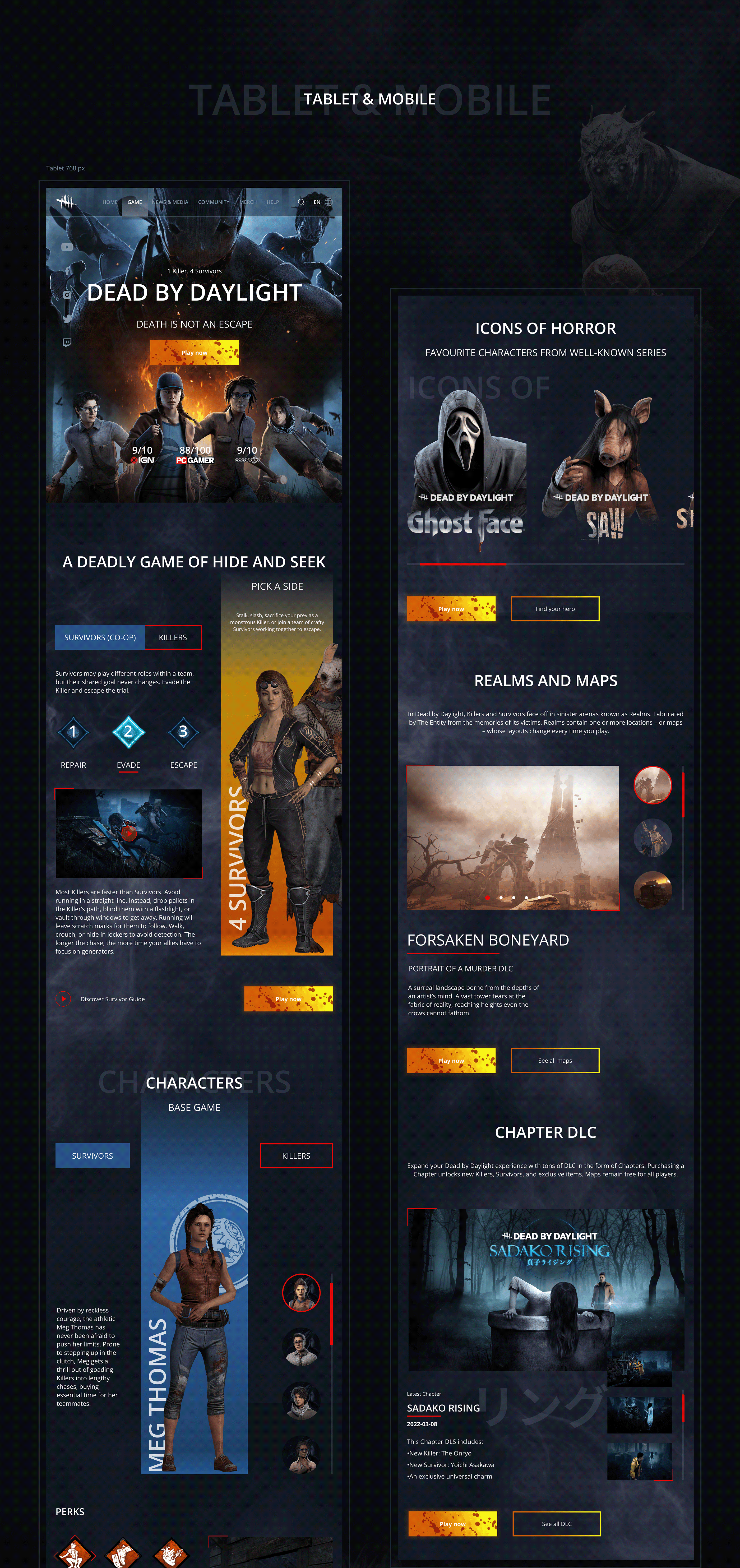 Dead by Daylight Landing Page Concept — Изображение №8 — Интерфейсы на Dprofile