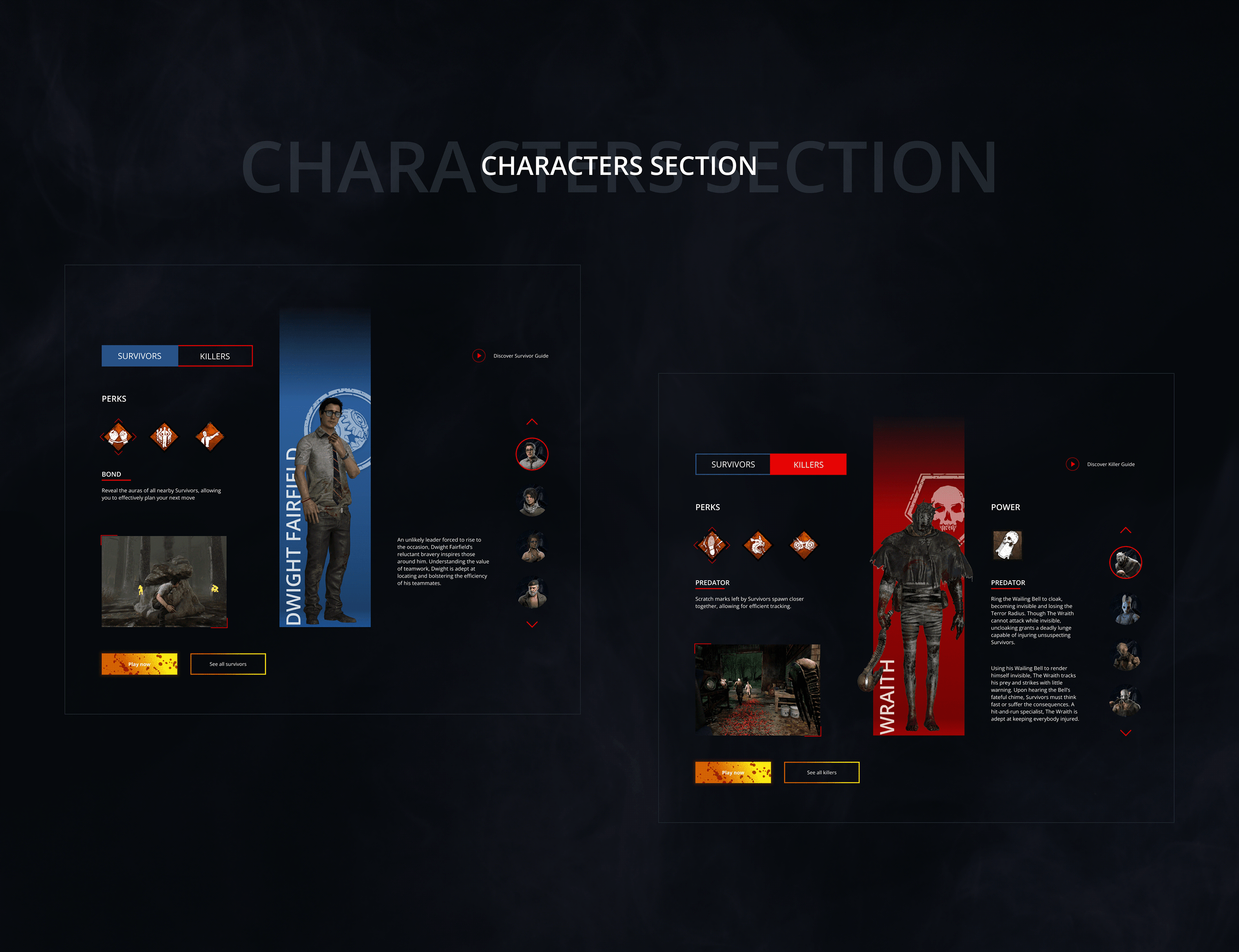 Dead by Daylight Landing Page Concept — Изображение №7 — Интерфейсы на Dprofile