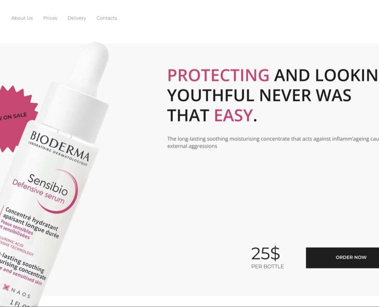 Дизайн страницы магазина Bioderma на Dprofile