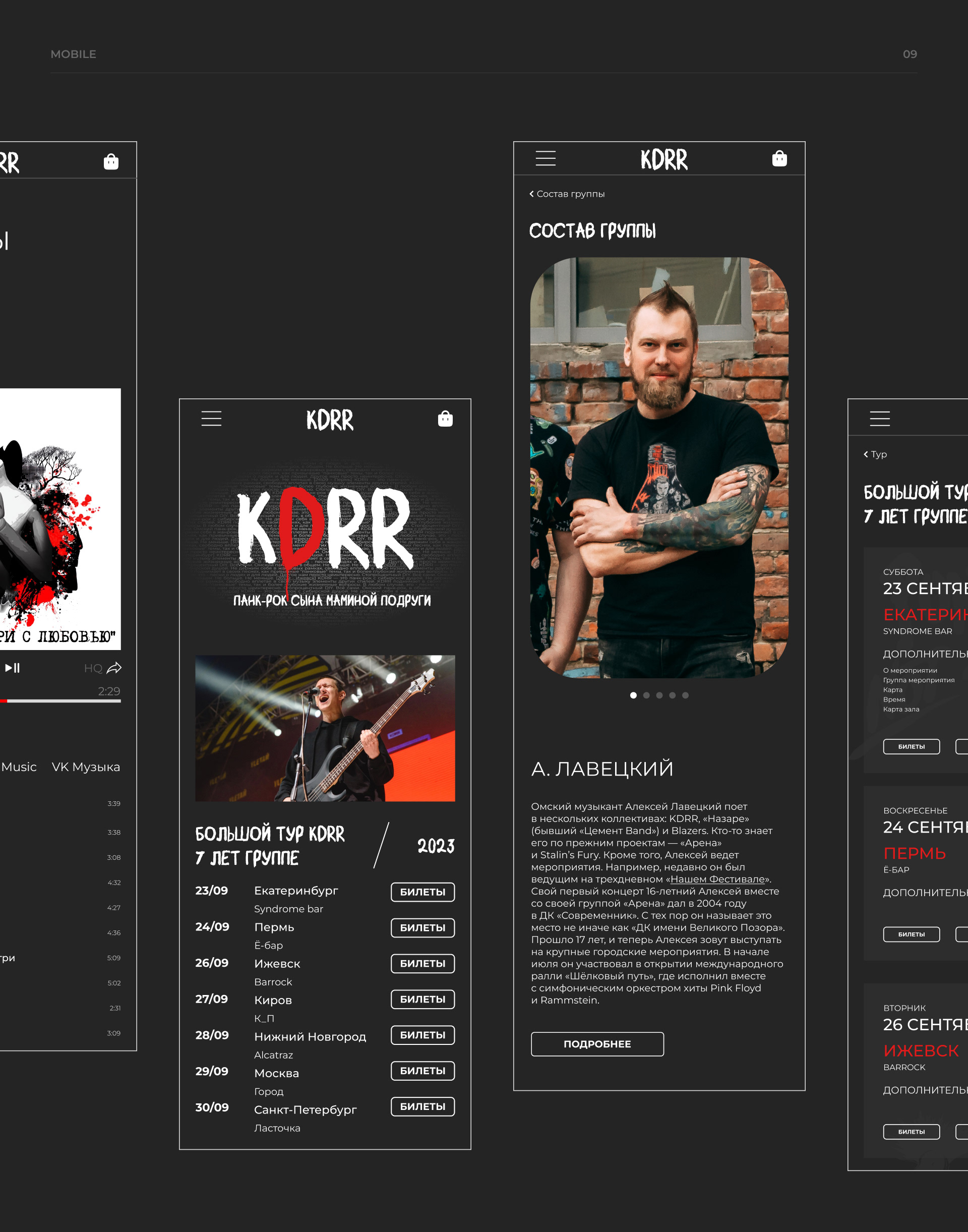 KDRR - Siberian punk band — Изображение №11 — Интерфейсы на Dprofile
