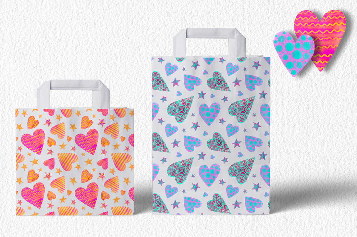 Harts and stars watercolor set — Изображение №5 — Иллюстрация, Графика на Dprofile