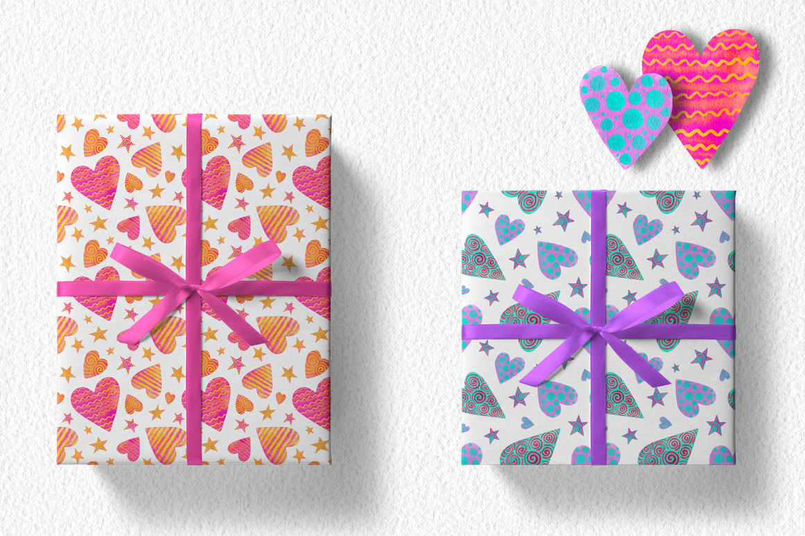 Harts and stars watercolor set — Изображение №3 — Иллюстрация, Графика на Dprofile