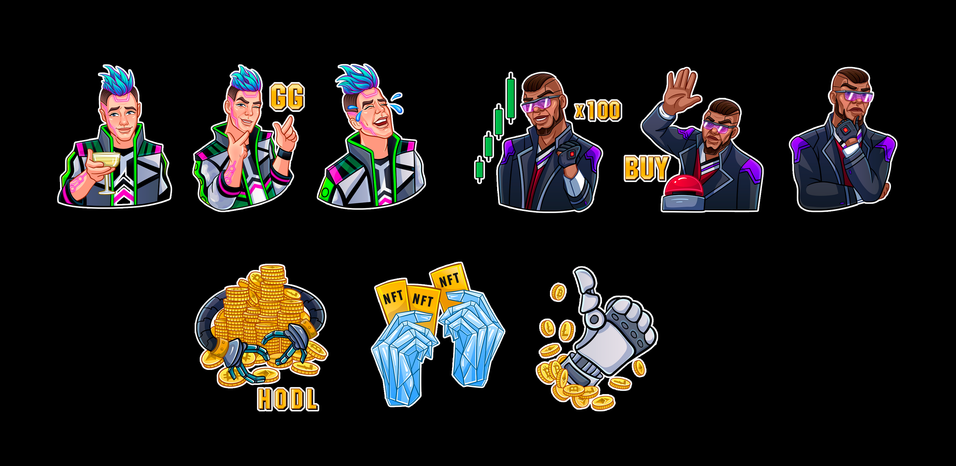Cтикерпак Boss Fighters — Изображение №4 — Брендинг, Иллюстрация на Dprofile