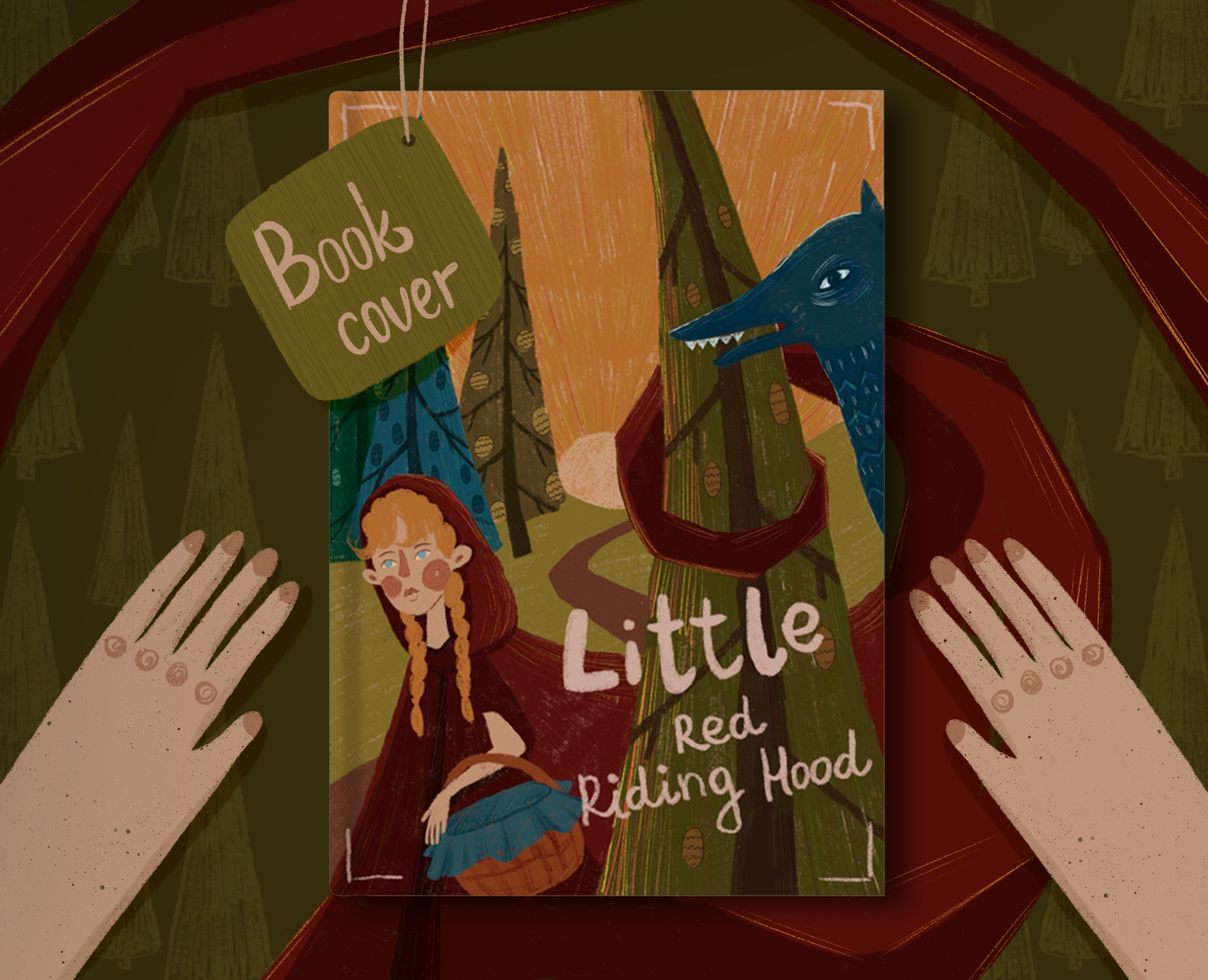 Обложка детской книги "Красная шапочка" — Иллюстрация на Dprofile