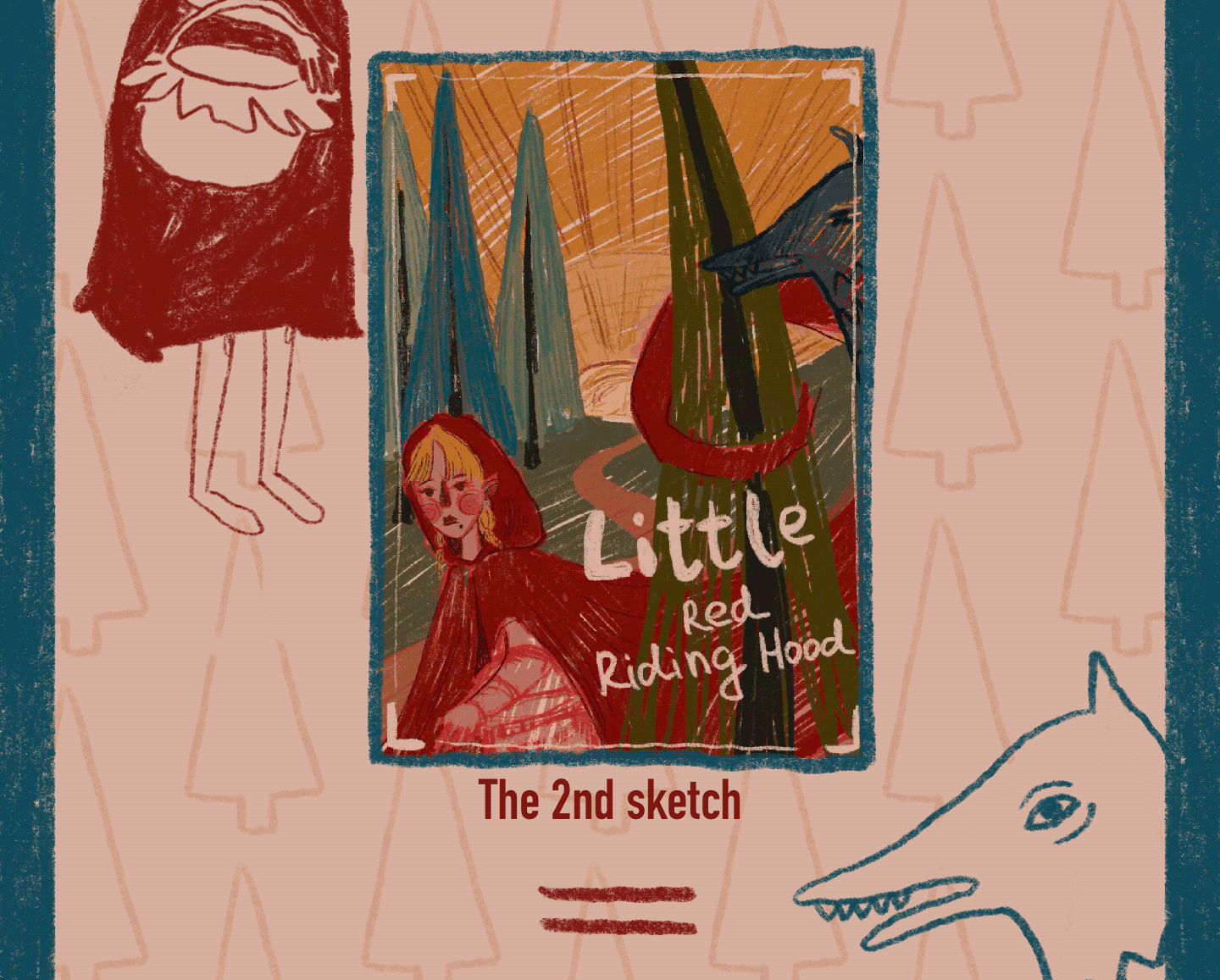 Обложка детской книги "Красная шапочка" — Изображение №4 — Иллюстрация на Dprofile