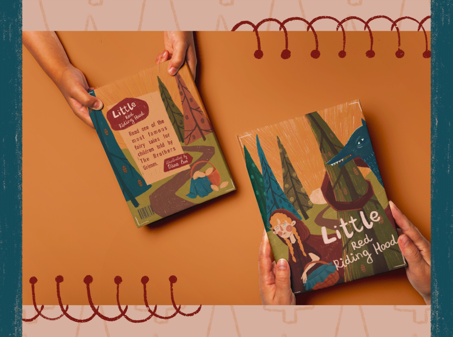 Обложка детской книги "Красная шапочка" — Изображение №6 — Иллюстрация на Dprofile