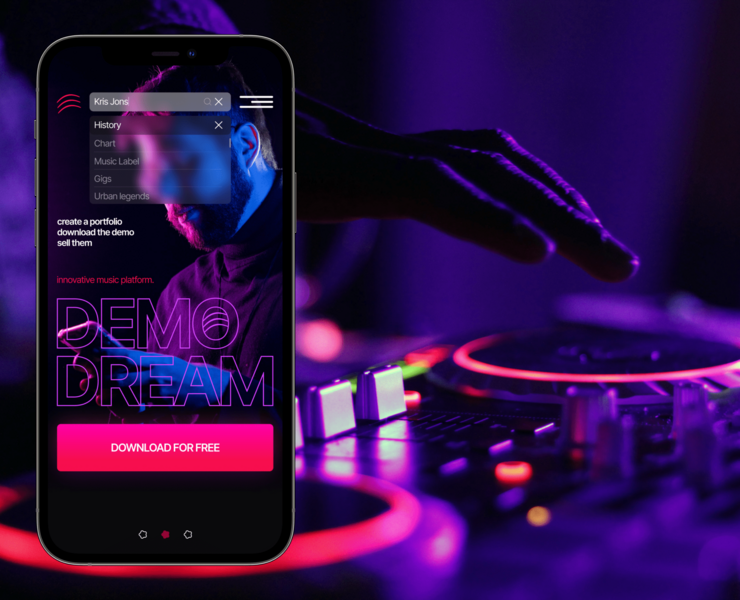 MUSIC INNOVATION PLATFORM. MOBILE VERSION. UX/UI. — Интерфейсы на Dprofile