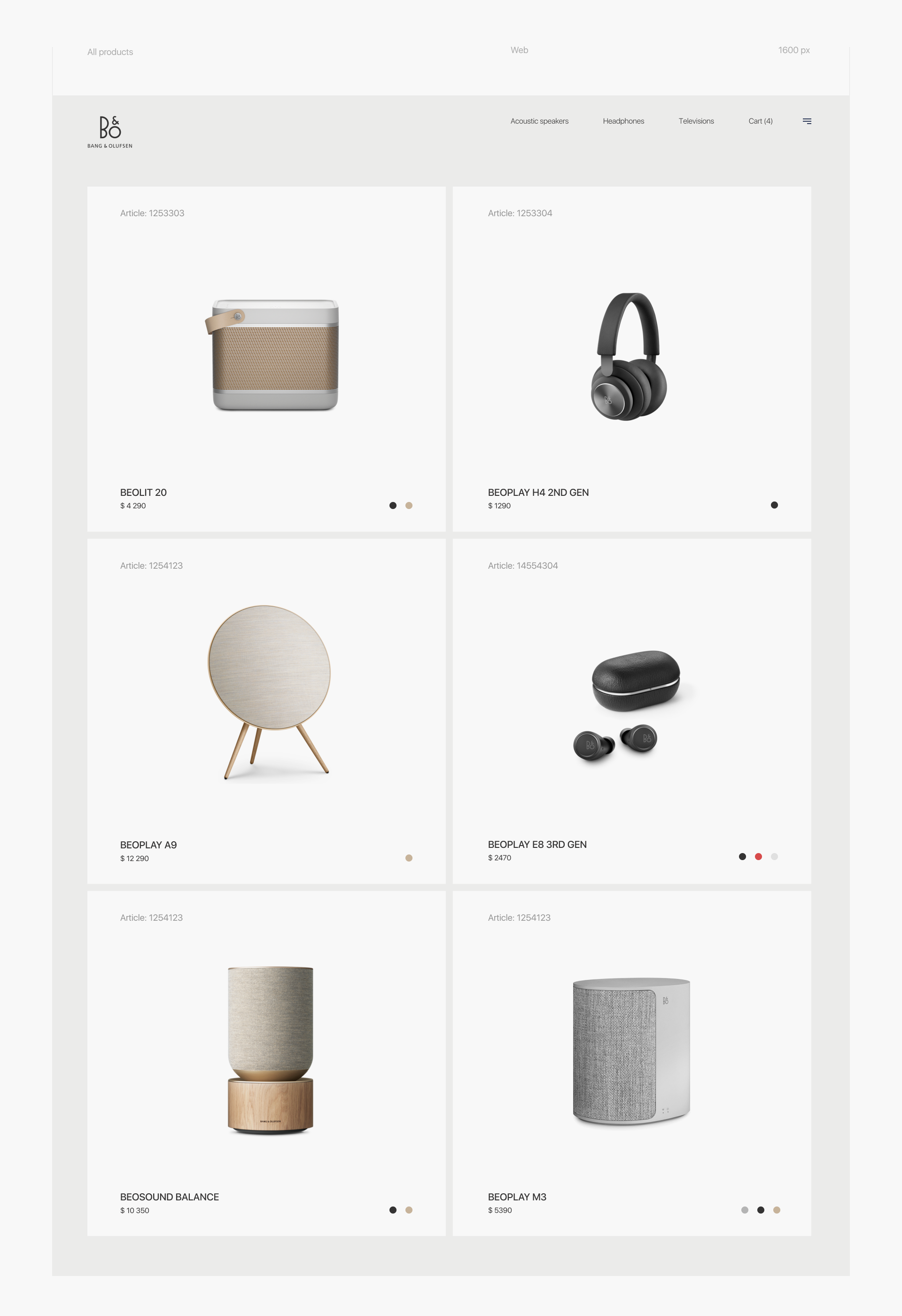Интернет-магазин Bang & Olufsen — Изображение №7 — Интерфейсы на Dprofile