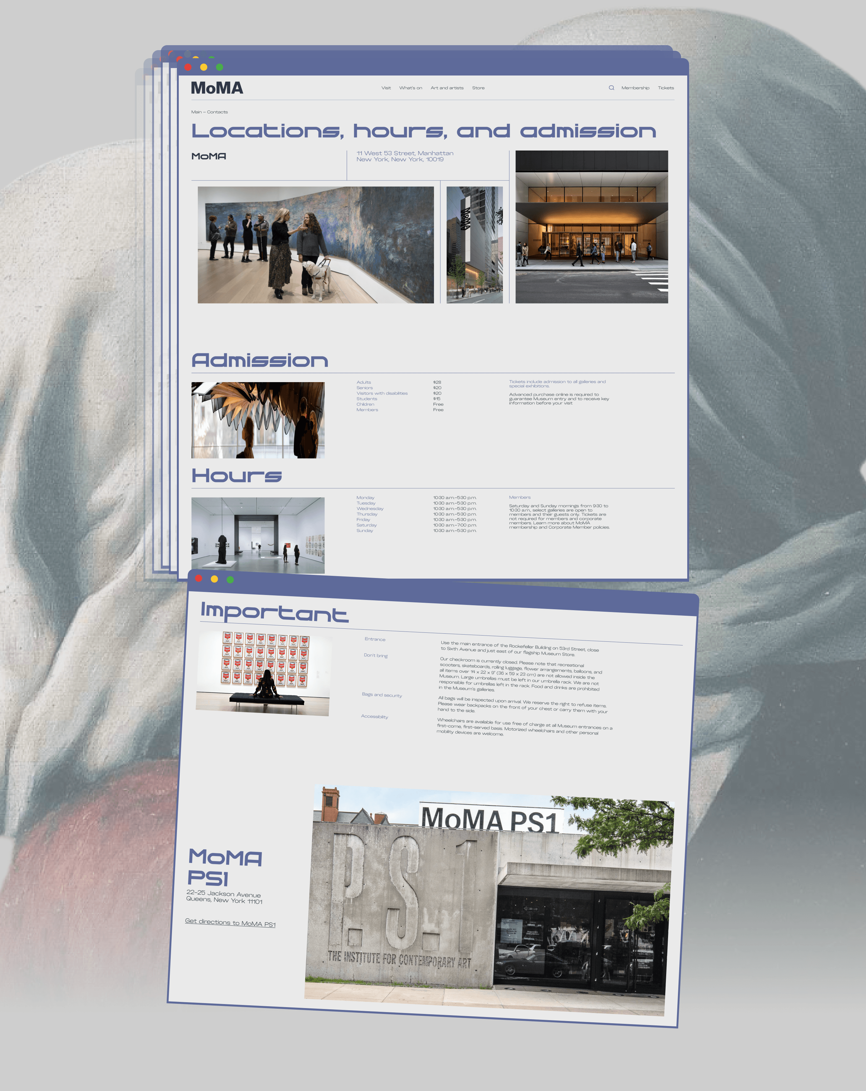 MoMA | Corporate website redesign — Изображение №8 — Интерфейсы, Графика на Dprofile