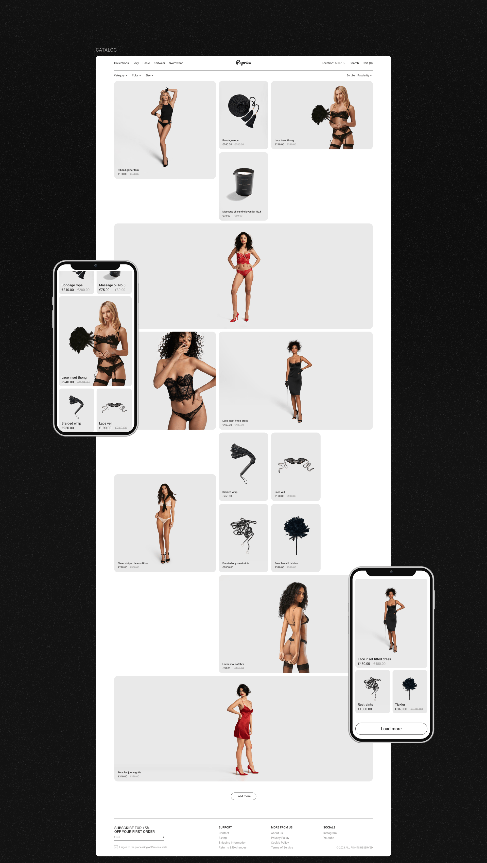 Paprica lingerie | Online store|Concept — Изображение №5 — Интерфейсы на Dprofile