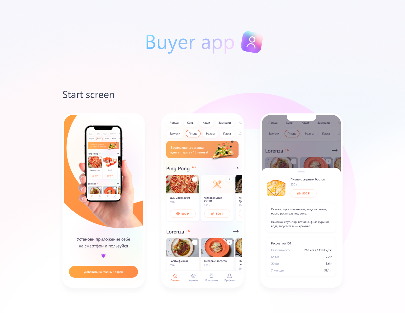 Development of a progressive web app for food delivery insid — Изображение №7 — Графика, Интерфейсы на Dprofile