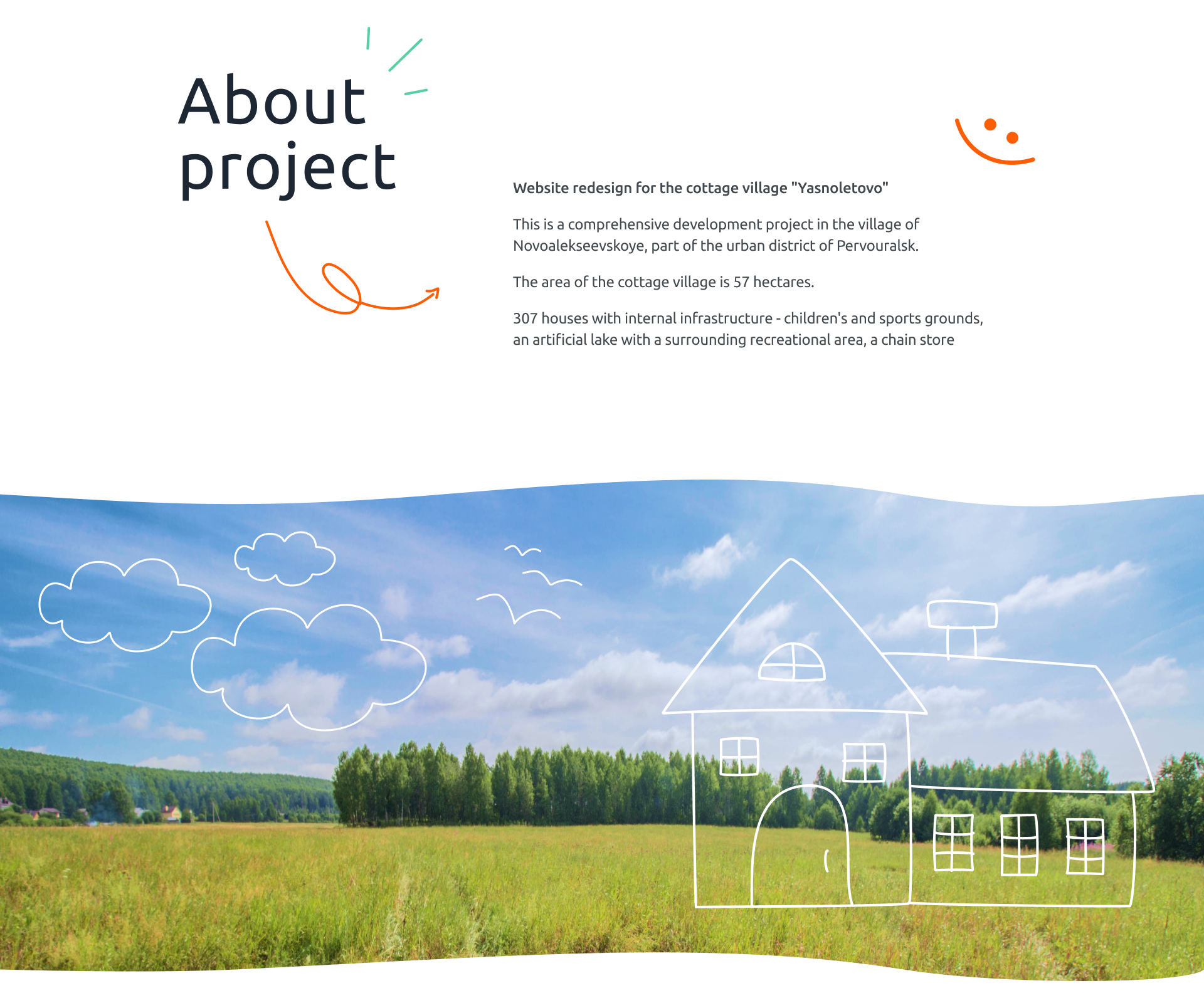 Yasnoletovo — website cottage village — Изображение №2 — Графика, Интерфейсы на Dprofile