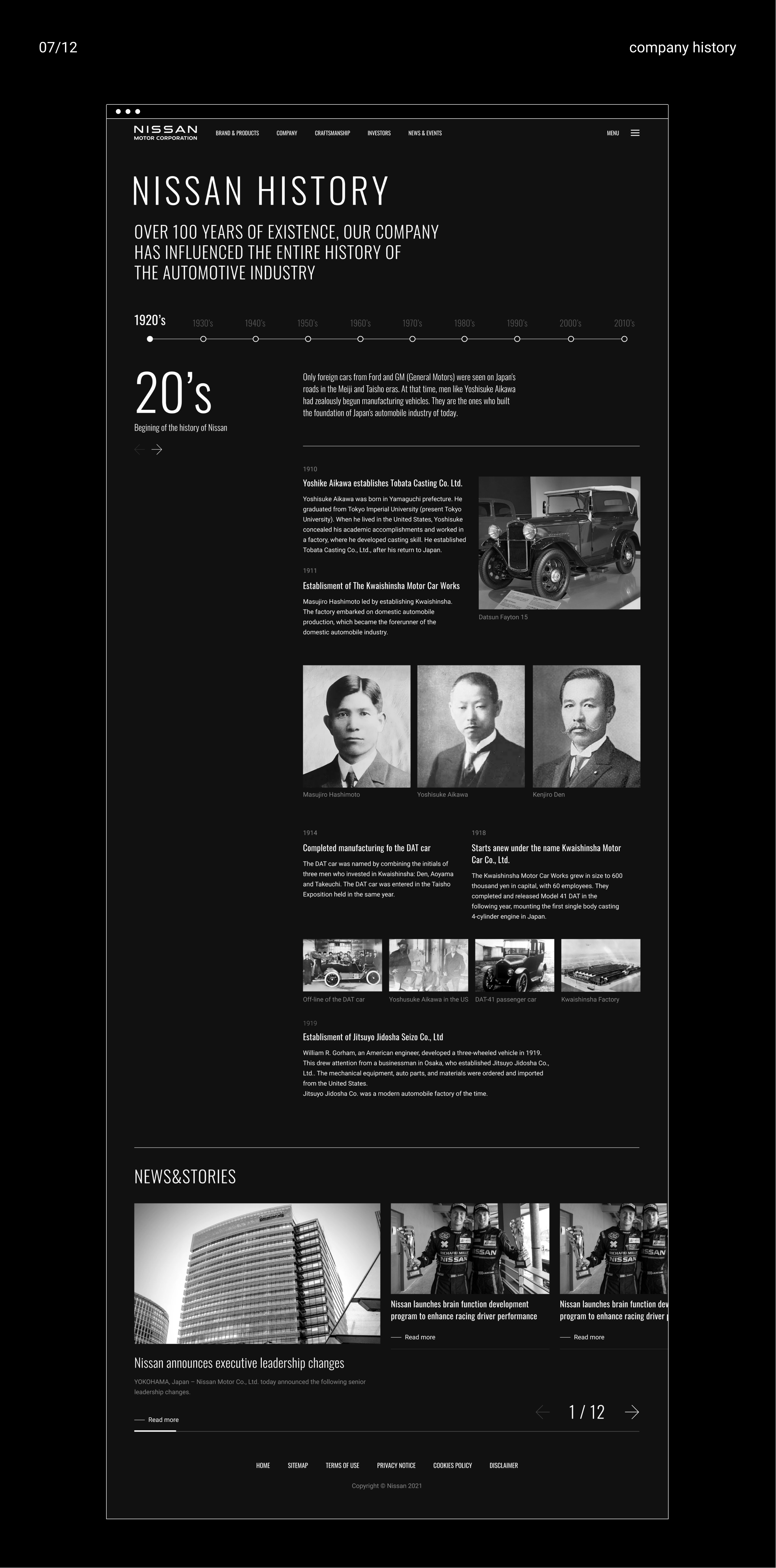 UX/UI-Design — Nissan Global Corporate — Изображение №7 — Интерфейсы на Dprofile