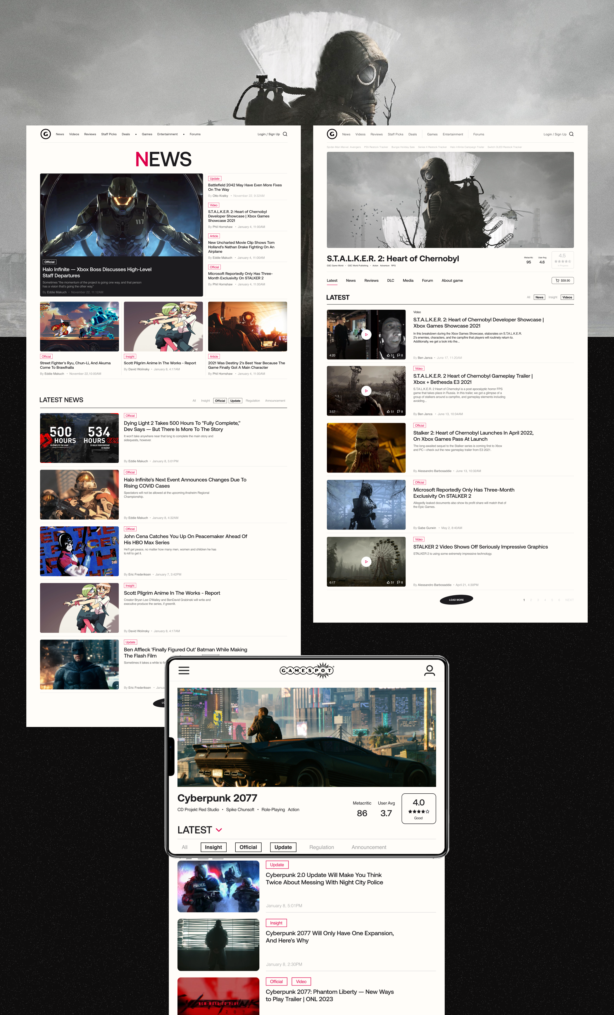 GameSpot Redesign (UX/UI) — Изображение №3 — Интерфейсы на Dprofile