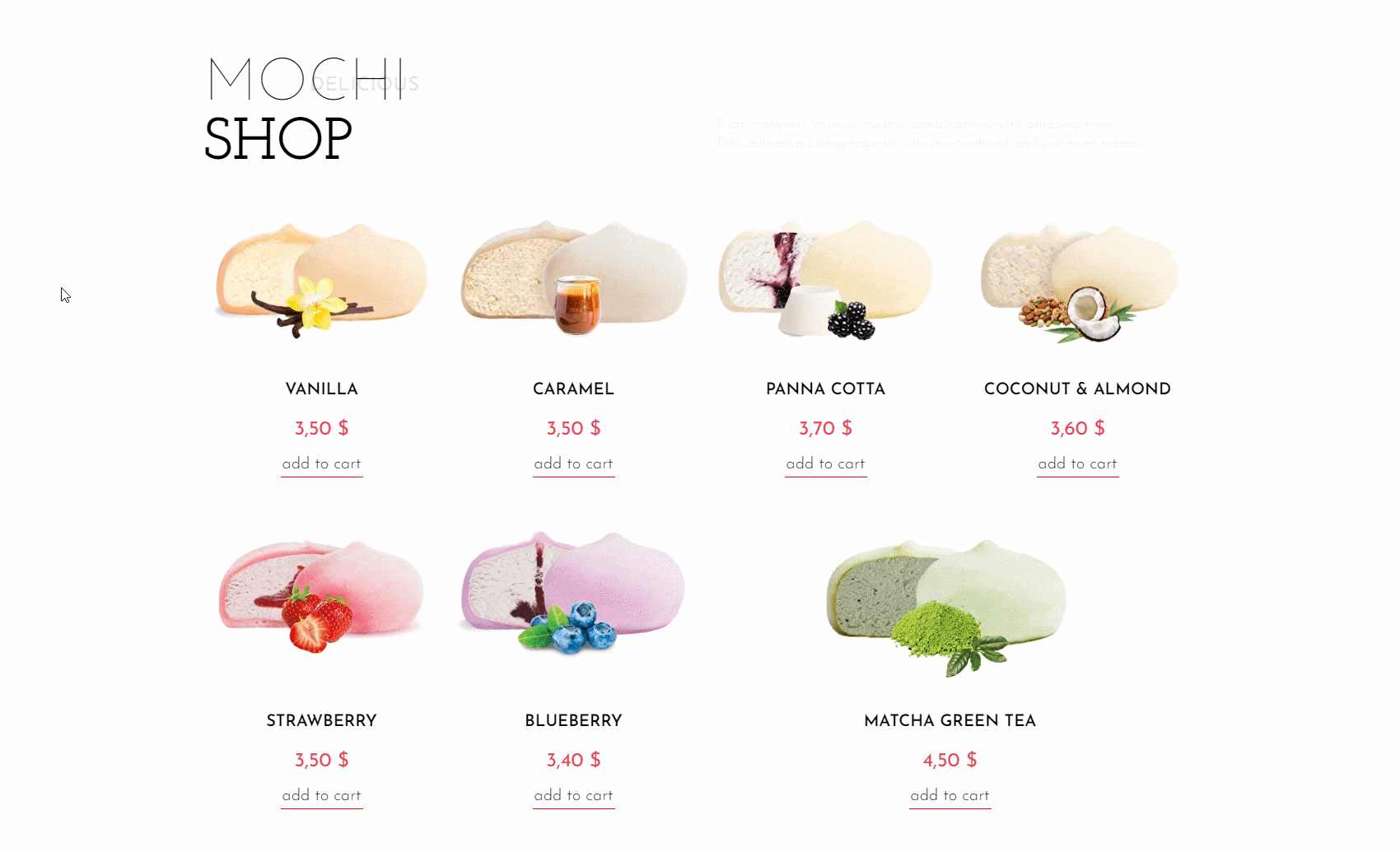 Mochi shop | Landing page — Изображение №7 — Анимация, Маркетинг на Dprofile