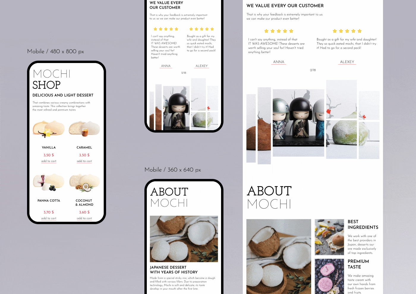 Mochi shop | Landing page — Изображение №22 — Анимация, Маркетинг на Dprofile