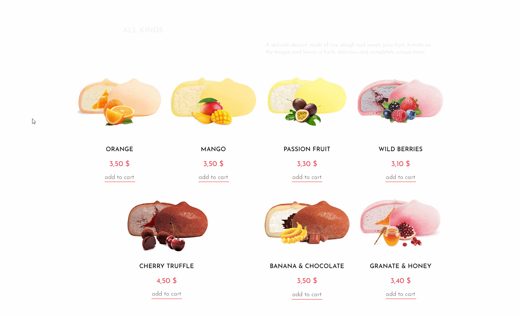 Mochi shop | Landing page — Изображение №8 — Анимация, Маркетинг на Dprofile