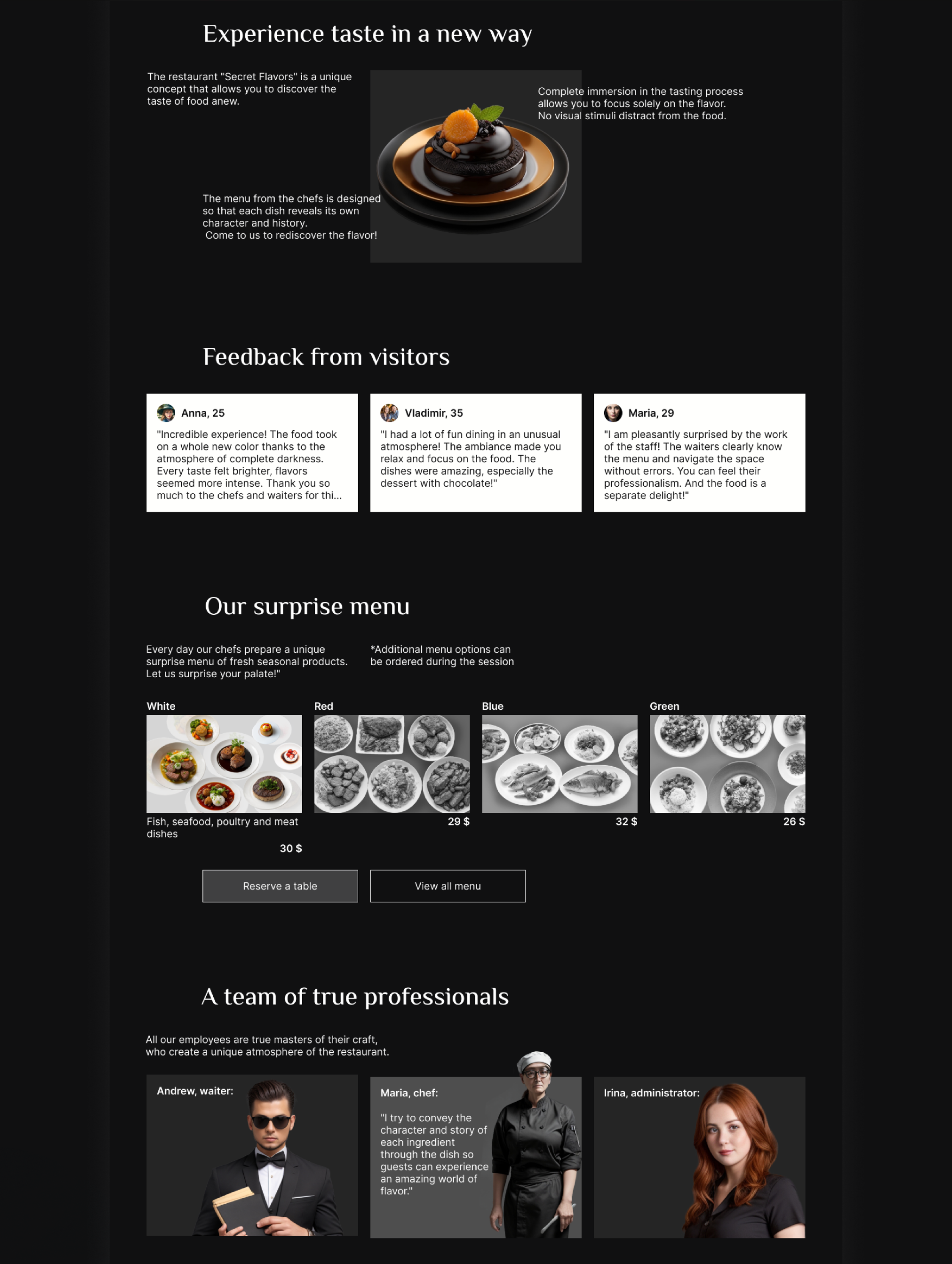 Landing page restaurant, concept — Изображение №5 — Интерфейсы на Dprofile