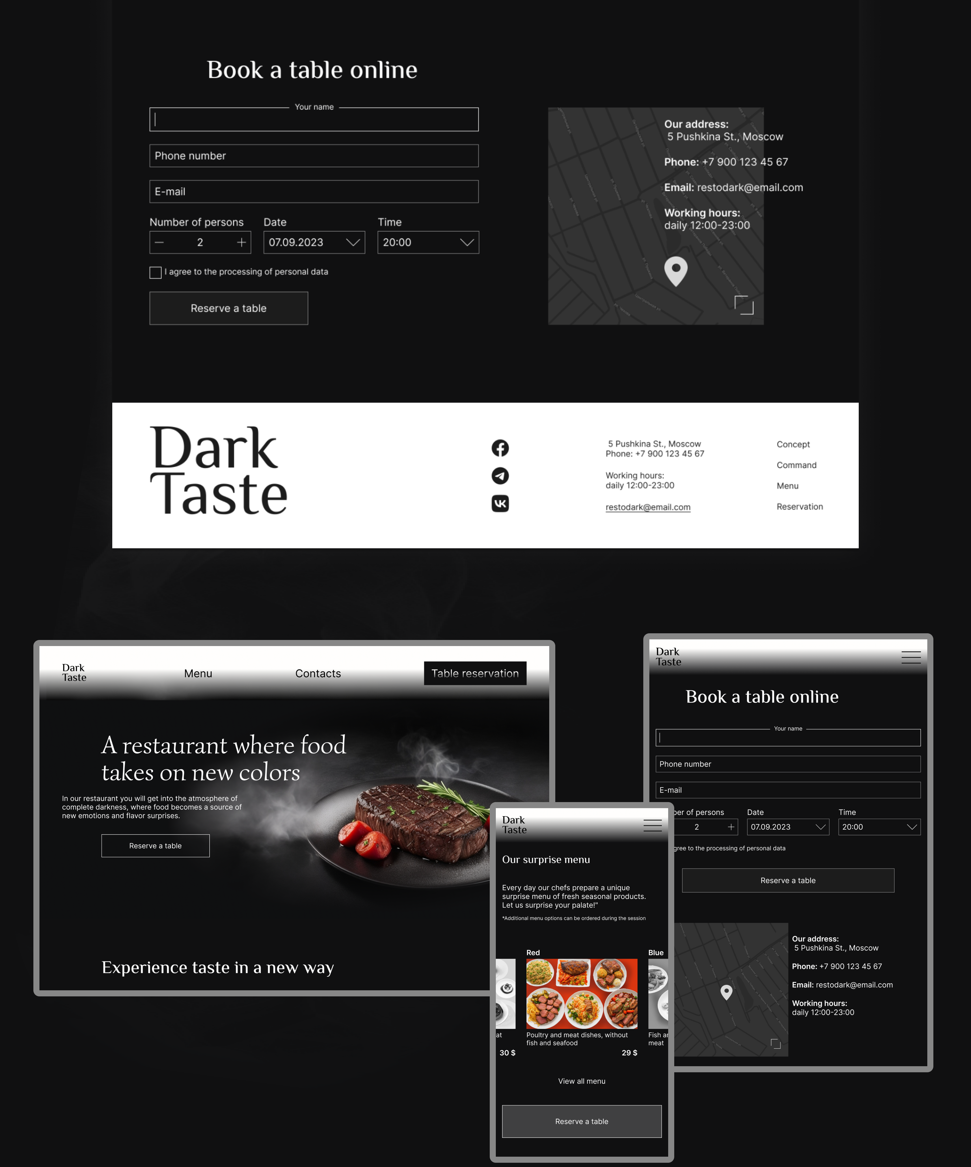 Landing page restaurant, concept — Изображение №6 — Интерфейсы на Dprofile