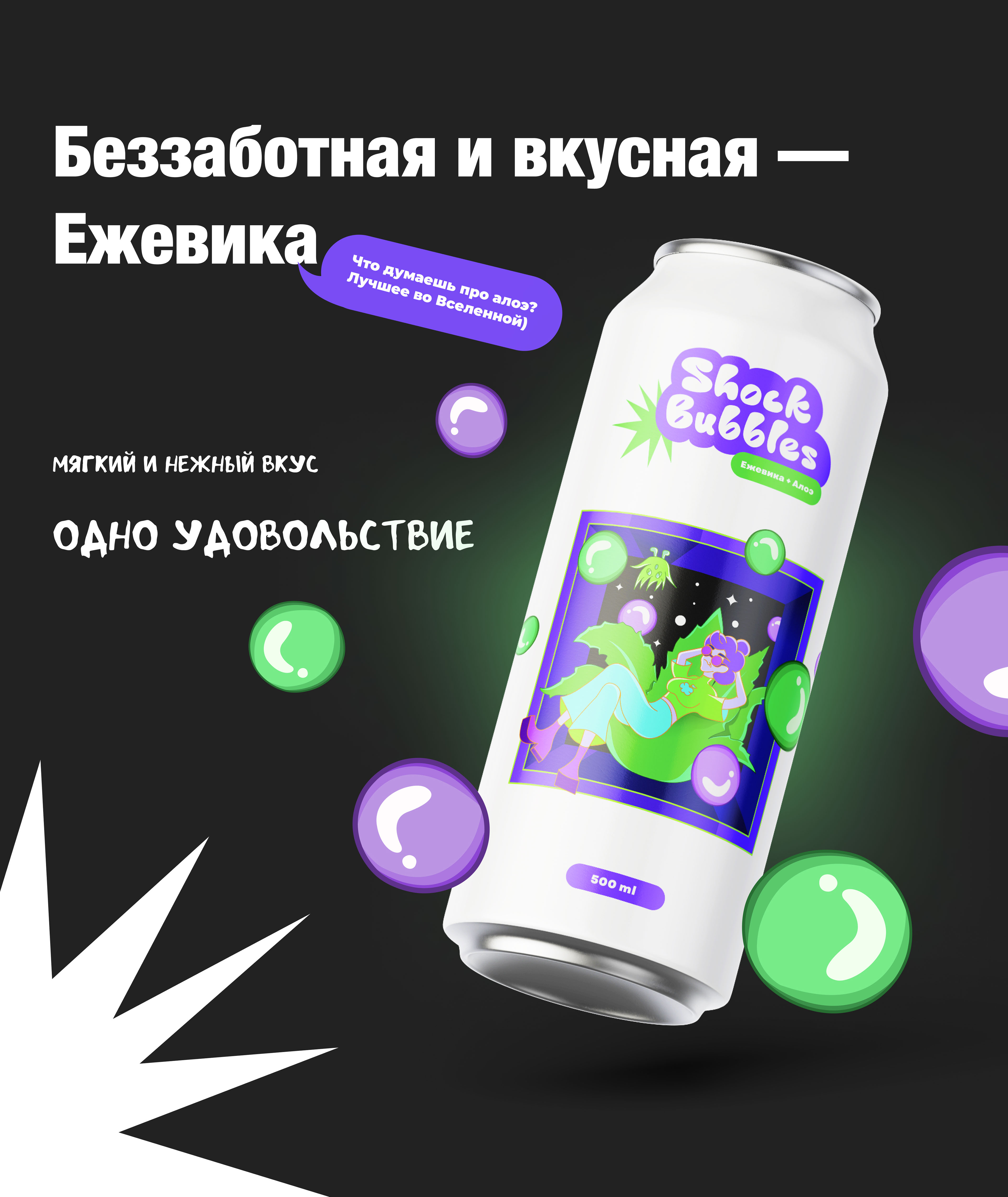 Логотип и упаковка для линейки напитков Shock Bubbles — Изображение №7 — Иллюстрация, Графика на Dprofile