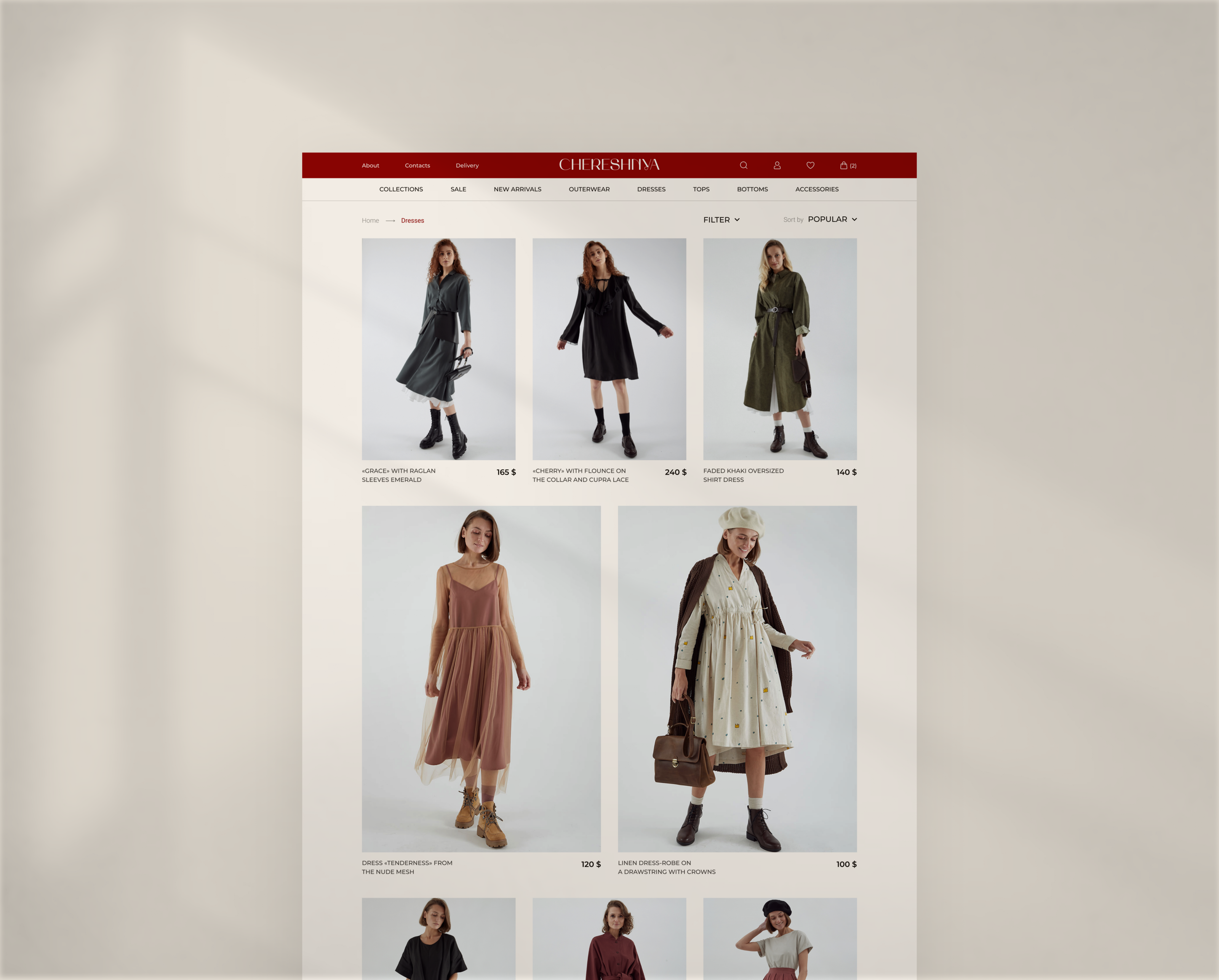 CHERESHNYA | Online store — Изображение №6 — Интерфейсы на Dprofile