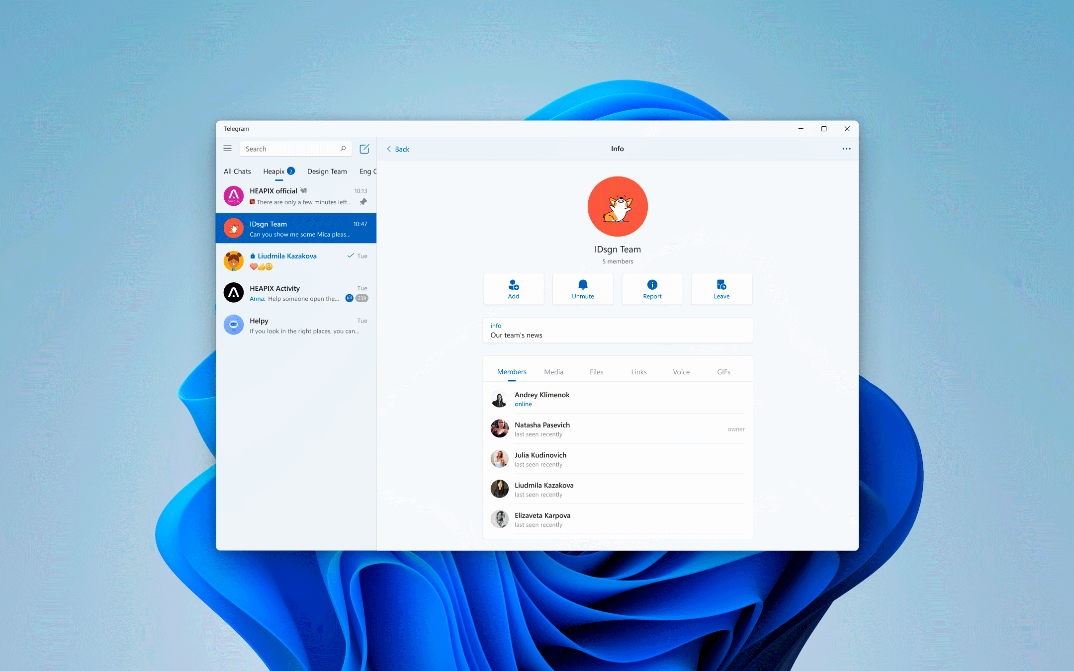 Windows 11 Native Telegram App — Изображение №14 — Интерфейсы на Dprofile