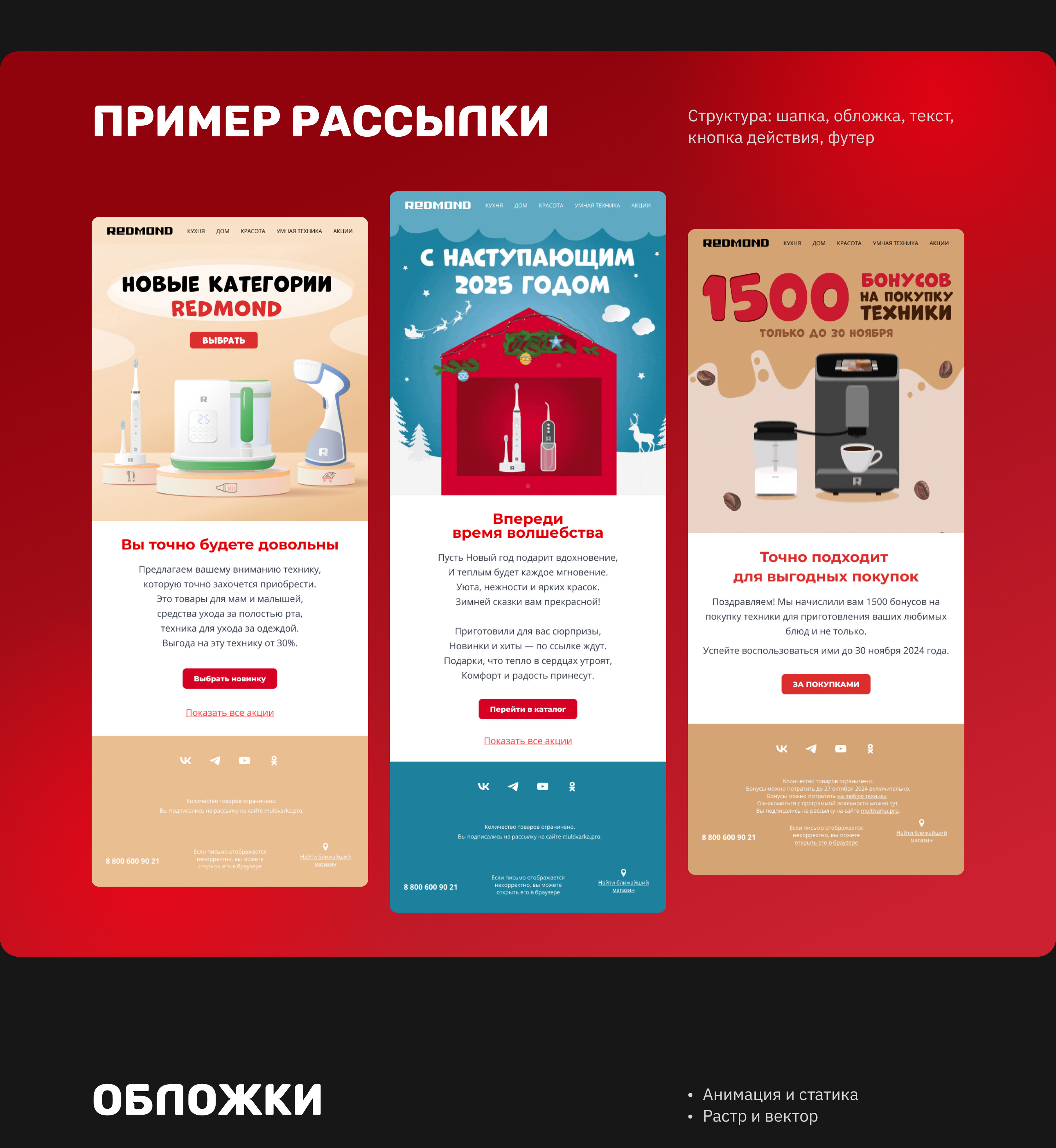Email рассылки (анимация и статика) | REDMOND — Изображение №1 — Анимация, Маркетинг на Dprofile