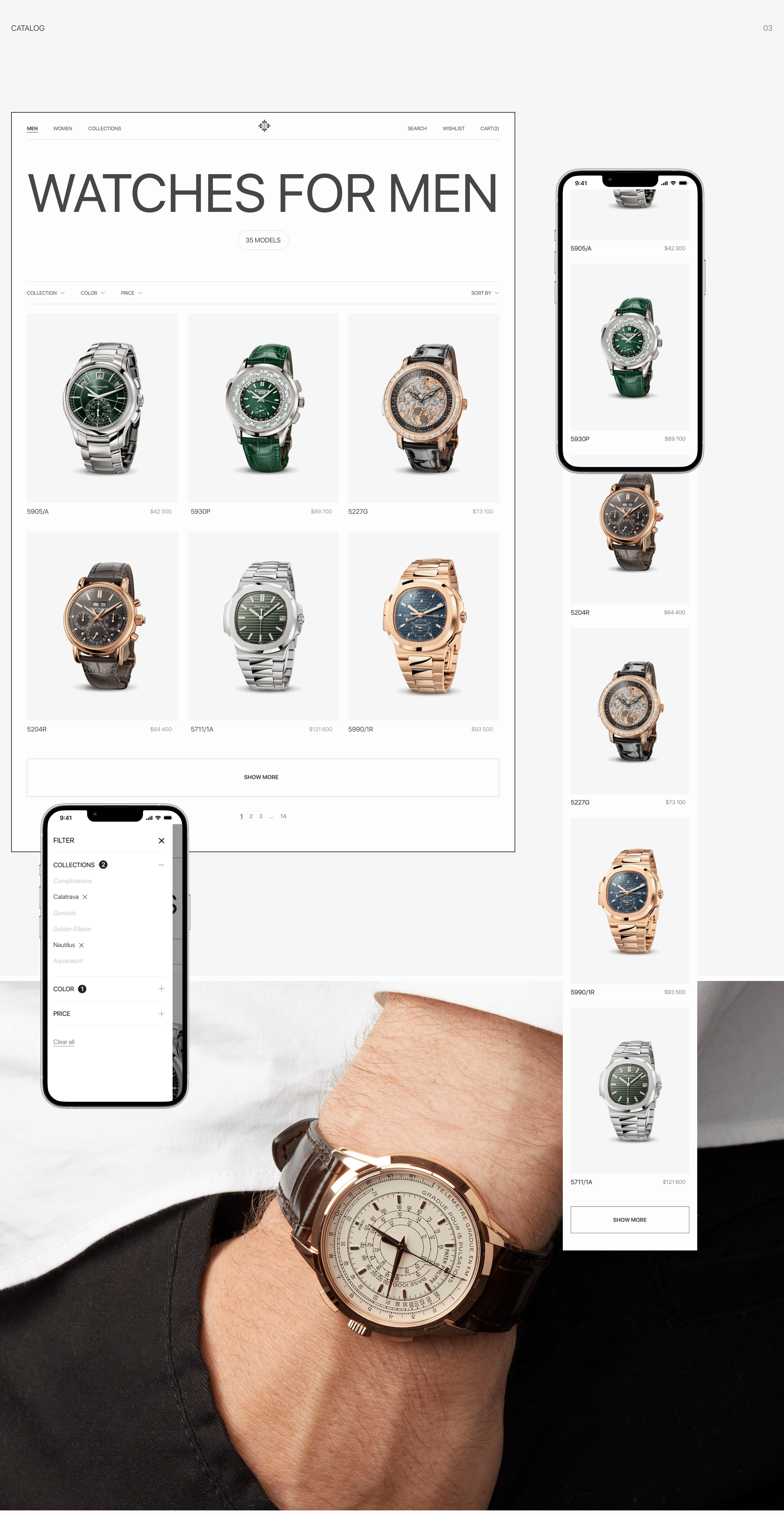 PATEK PHILIPPE — redesign e-commerce — Изображение №6 — Интерфейсы на Dprofile