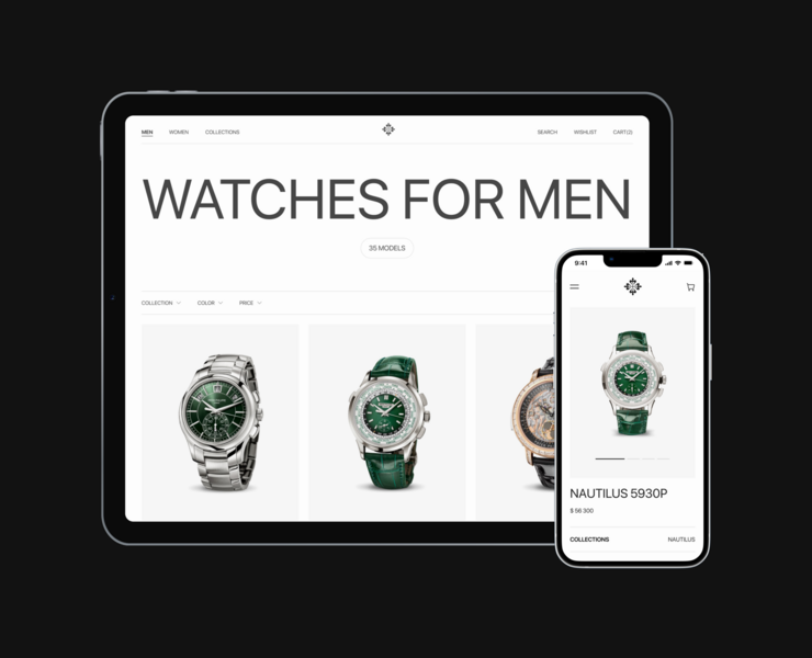 PATEK PHILIPPE — redesign e-commerce на Dprofile
