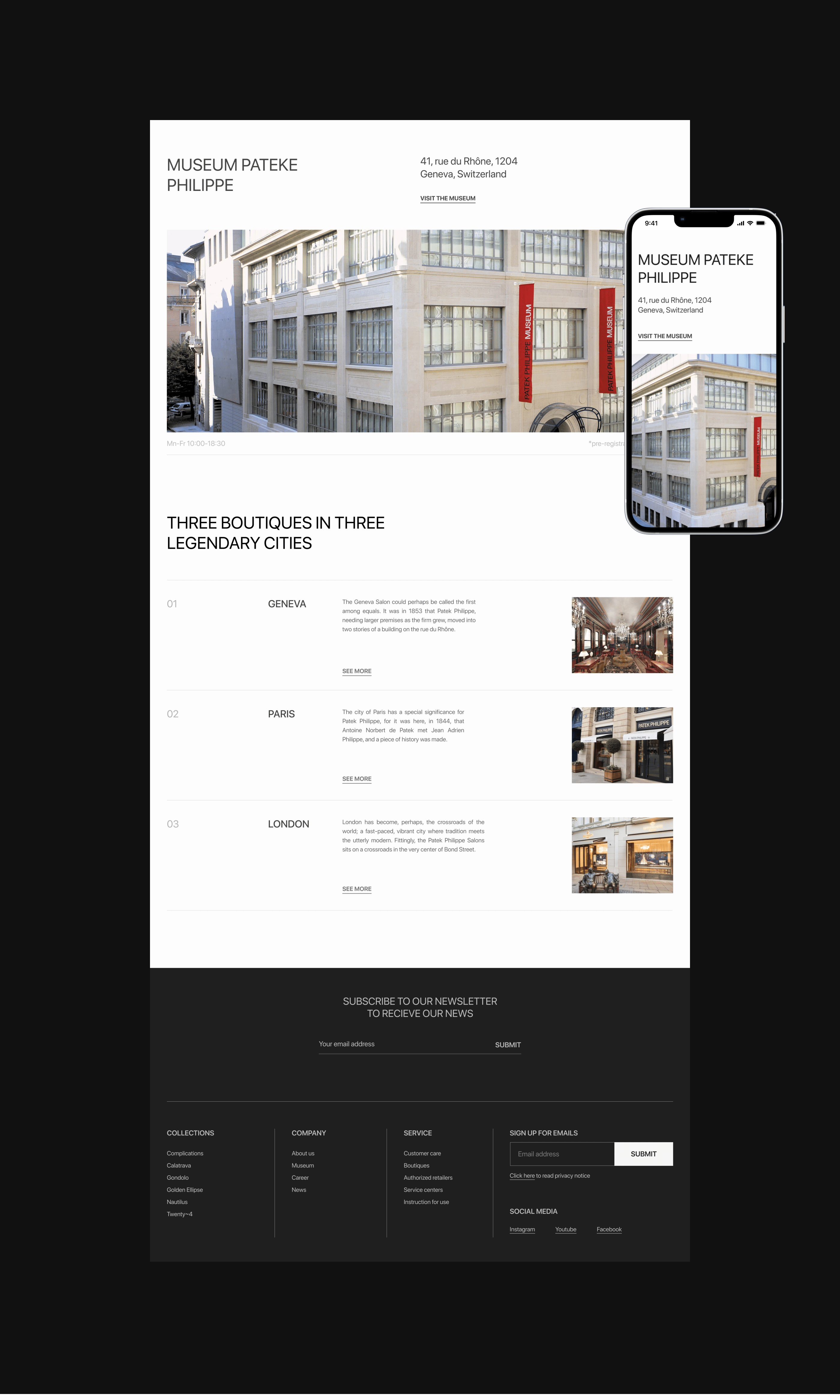 PATEK PHILIPPE — redesign e-commerce — Изображение №4 — Интерфейсы на Dprofile