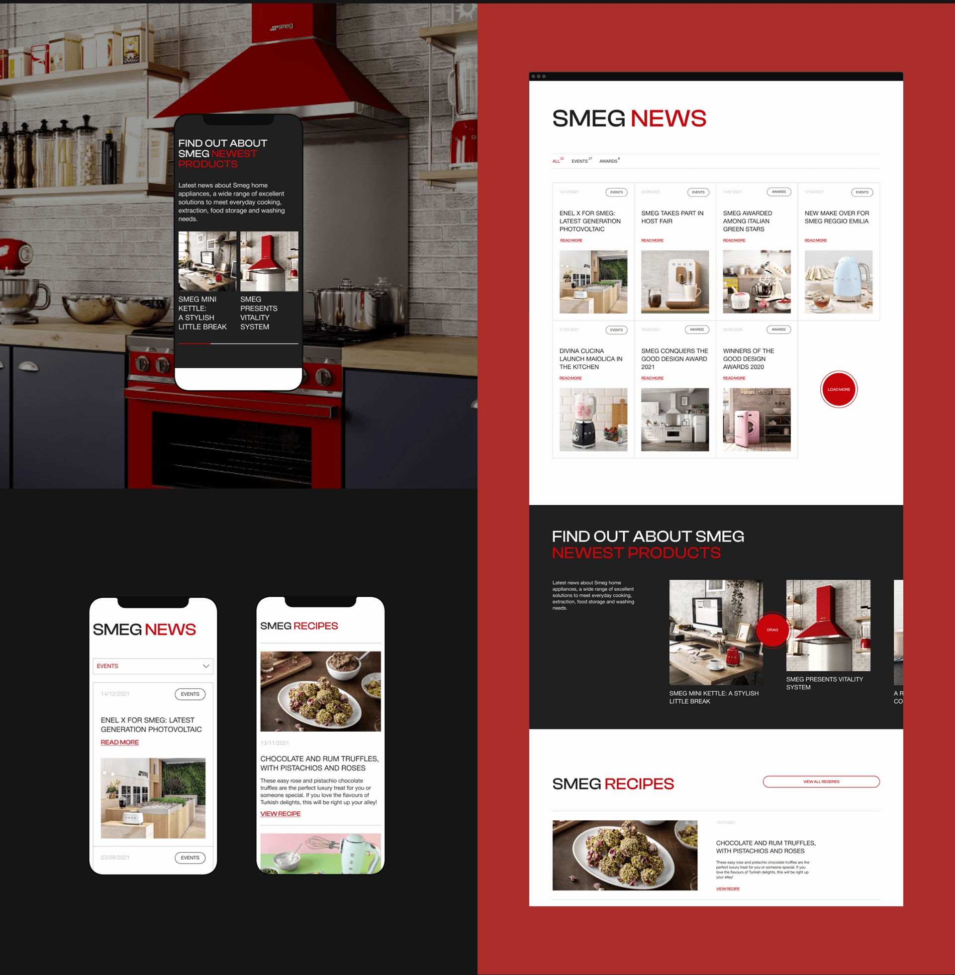 SMEG | Corporate website redesign — Изображение №6 — Интерфейсы на Dprofile