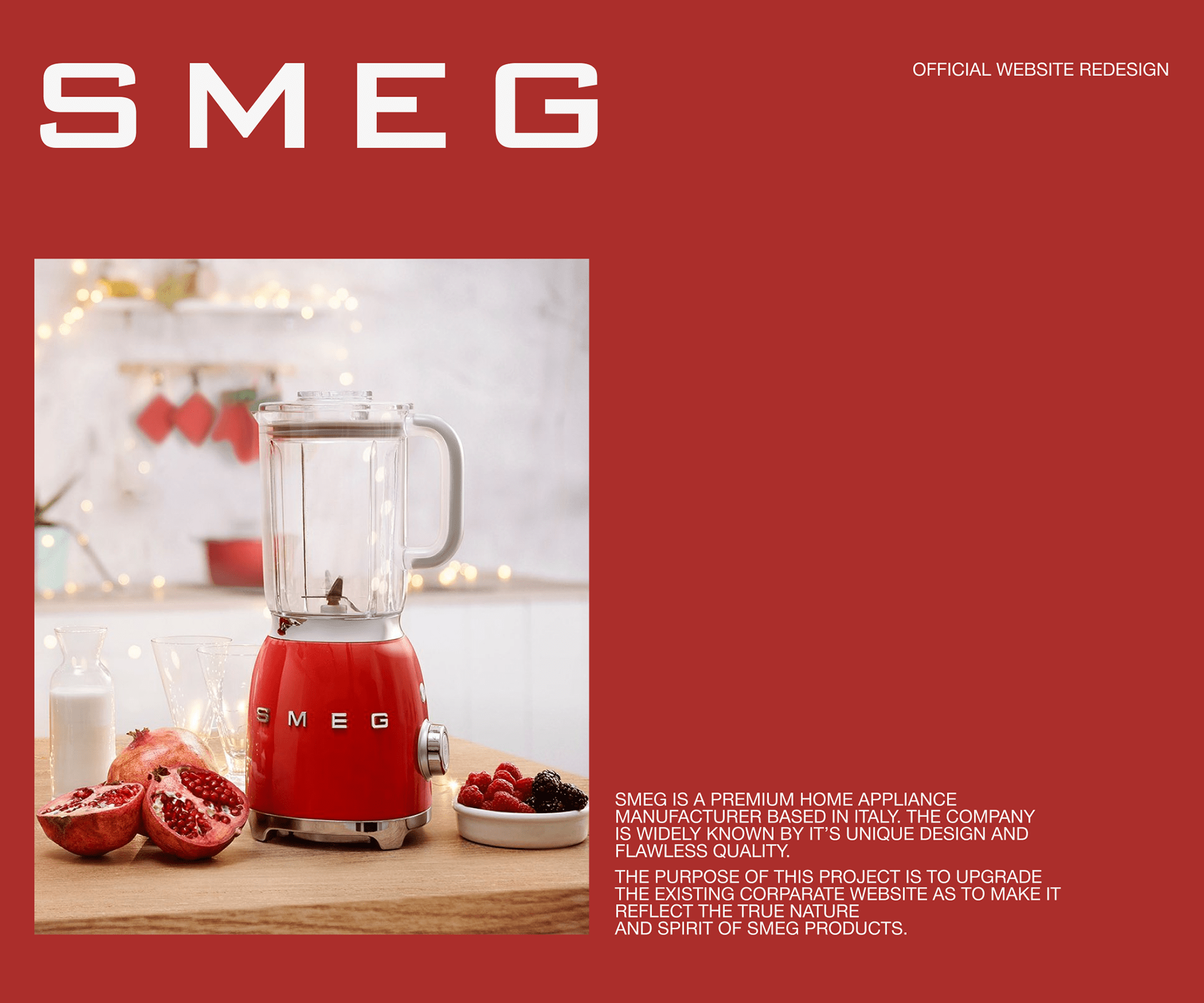 SMEG | Corporate website redesign — Изображение №1 — Интерфейсы на Dprofile