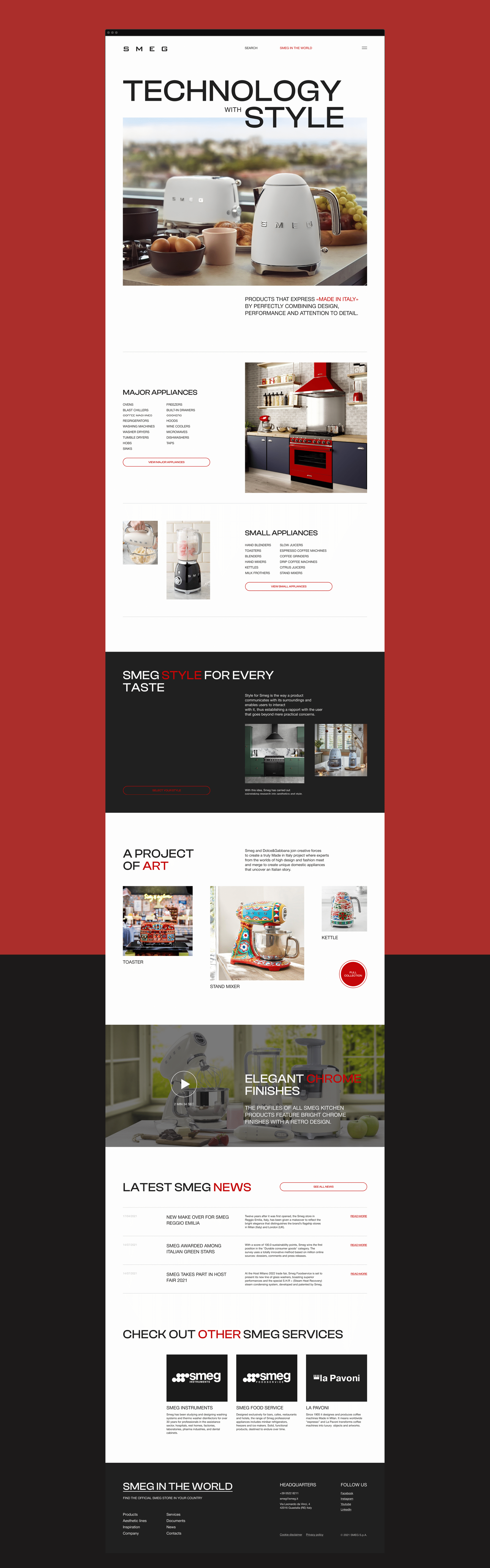 SMEG | Corporate website redesign — Изображение №2 — Интерфейсы на Dprofile