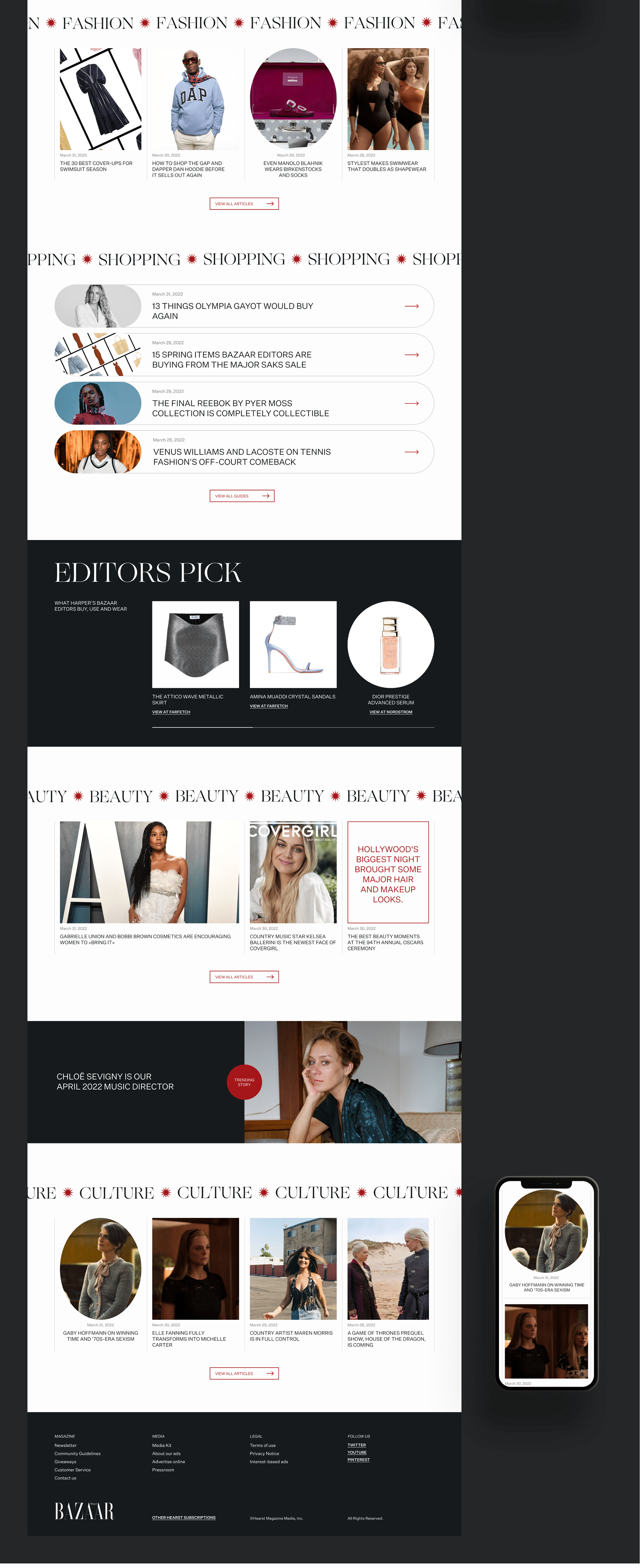 Harper's Bazaar | Fashion Magazine Redesign — Изображение №3 — Интерфейсы на Dprofile