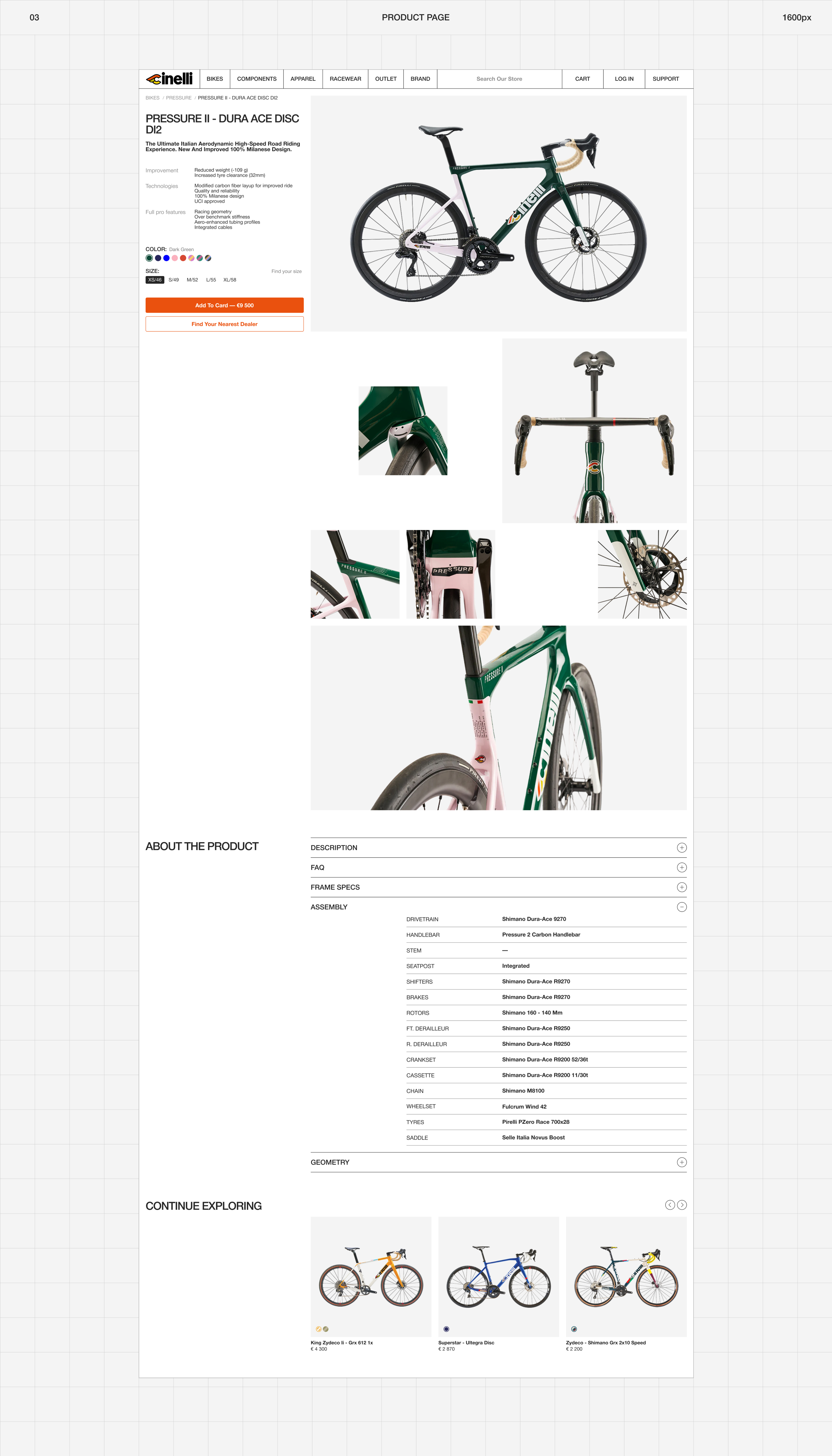 Cinelli | e-commerce — Изображение №9 — Интерфейсы на Dprofile