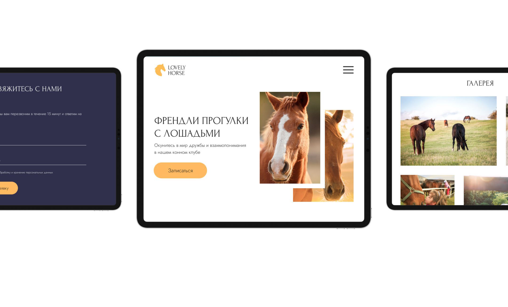 Лендинг Прогулки с лошадьми Lovely Horse — Изображение №4 — Интерфейсы на Dprofile
