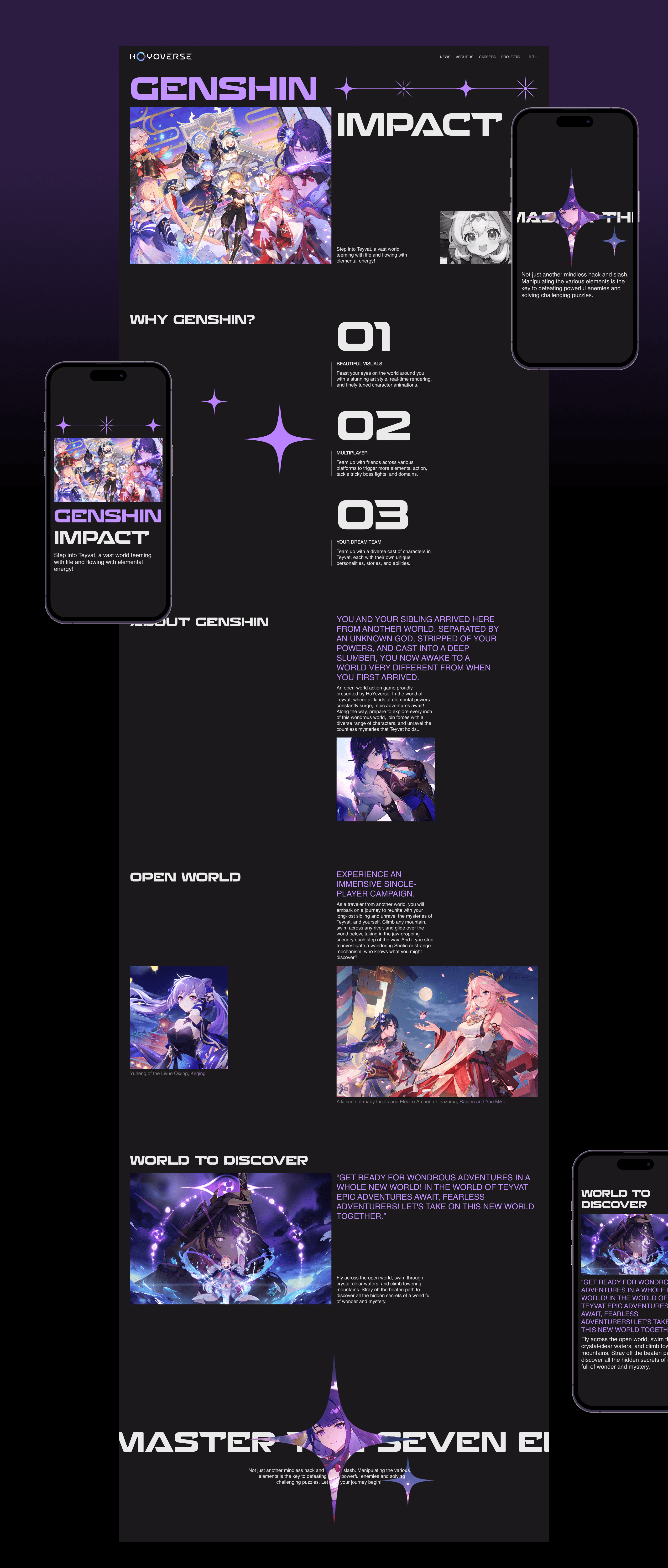 HOYOVERSE — corporate website redesign concept — Изображение №5 — Интерфейсы на Dprofile