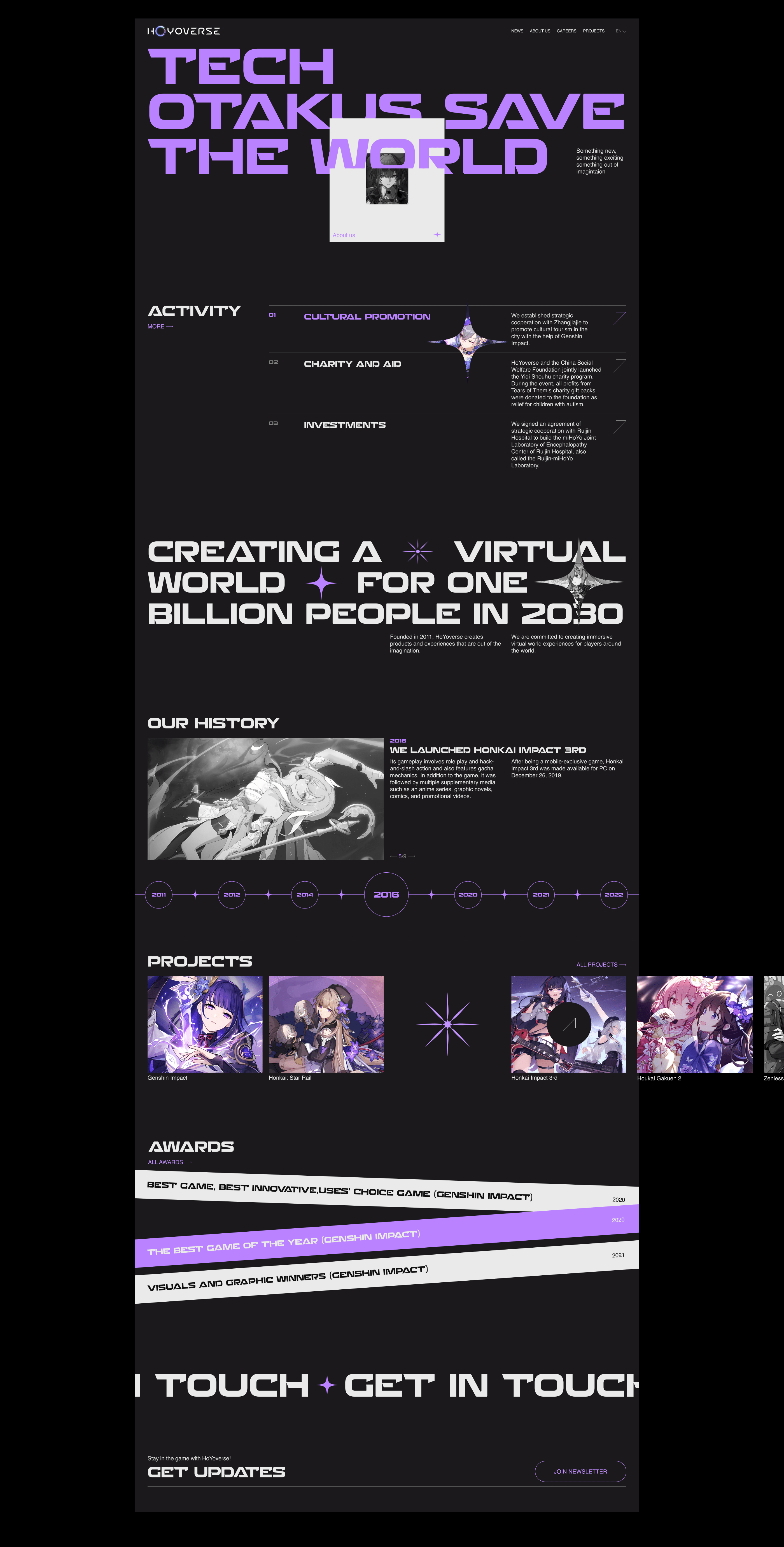 HOYOVERSE — corporate website redesign concept — Изображение №7 — Интерфейсы на Dprofile