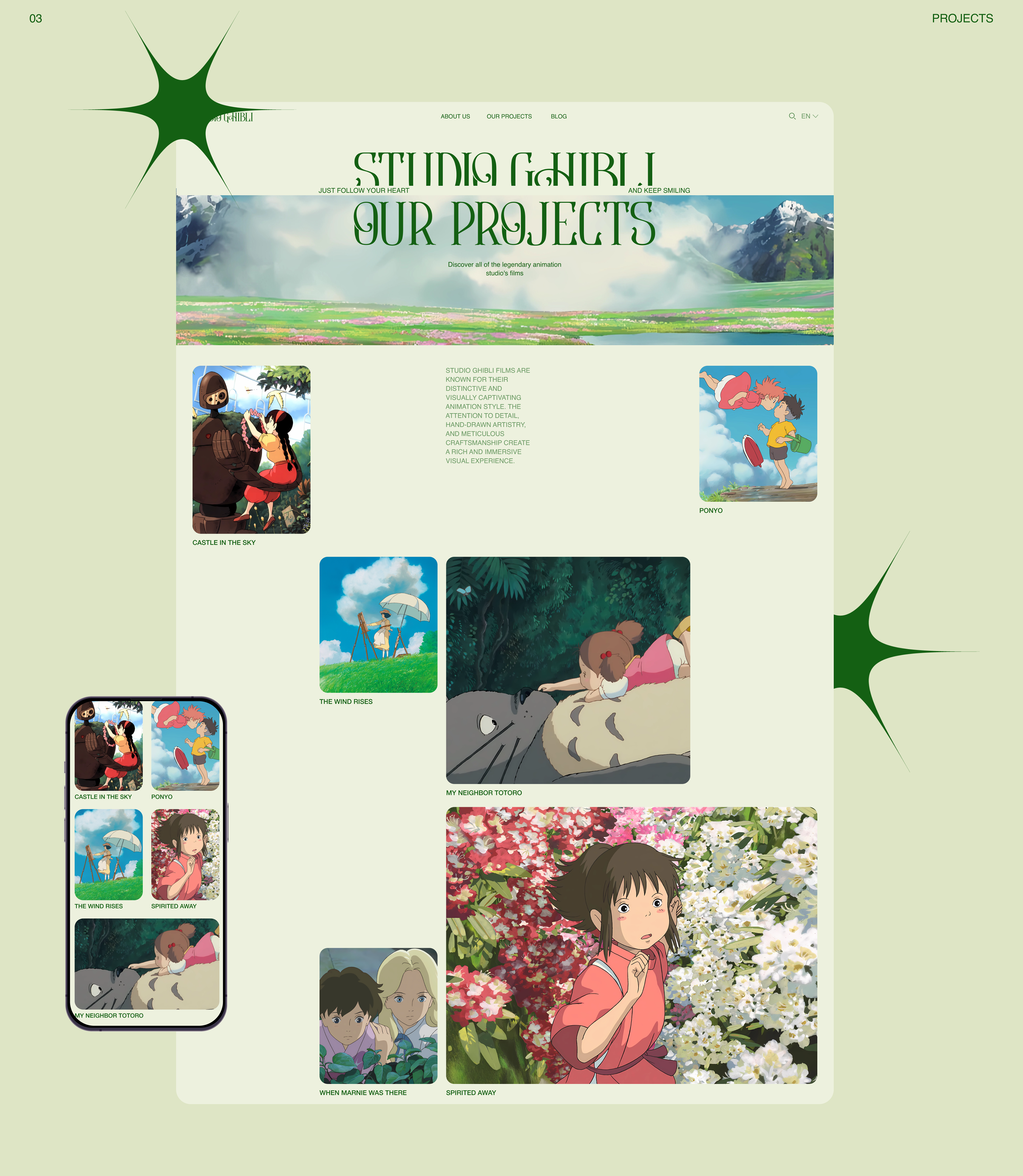 STUDIO GHIBLI — corporate website redesign concept — Изображение №3 — Интерфейсы на Dprofile