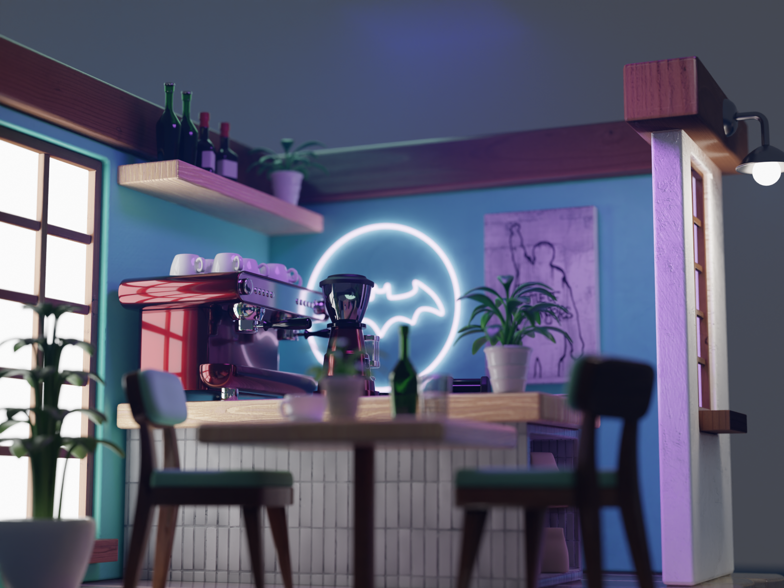 Isometric cafe in Blender 3D — Изображение №3 — Иллюстрация, Анимация на Dprofile
