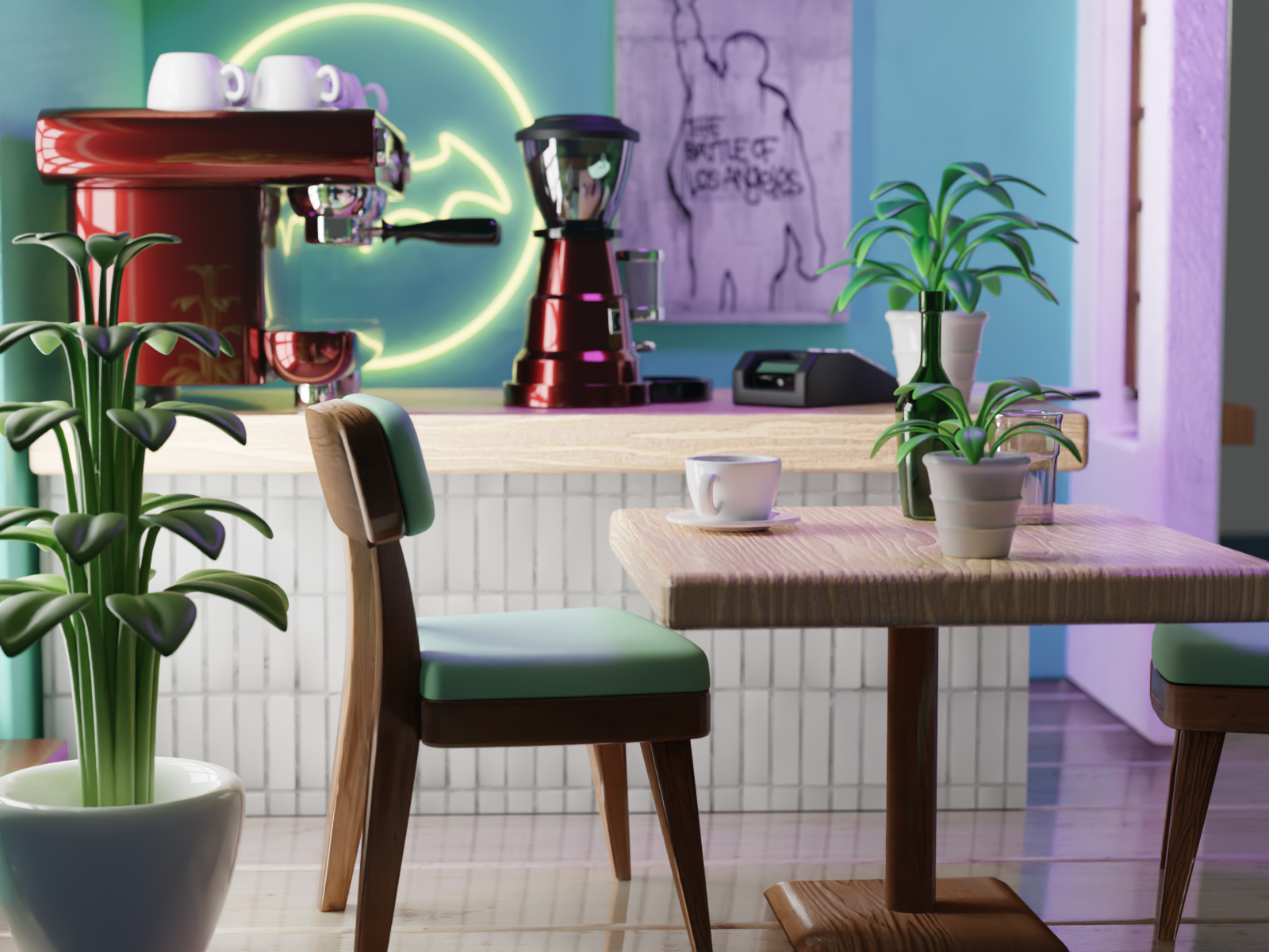 Isometric cafe in Blender 3D — Изображение №4 — Иллюстрация, Анимация на Dprofile