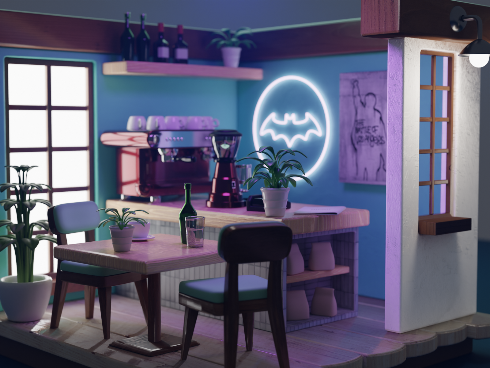 Isometric cafe in Blender 3D — Изображение №6 — Иллюстрация, Анимация на Dprofile