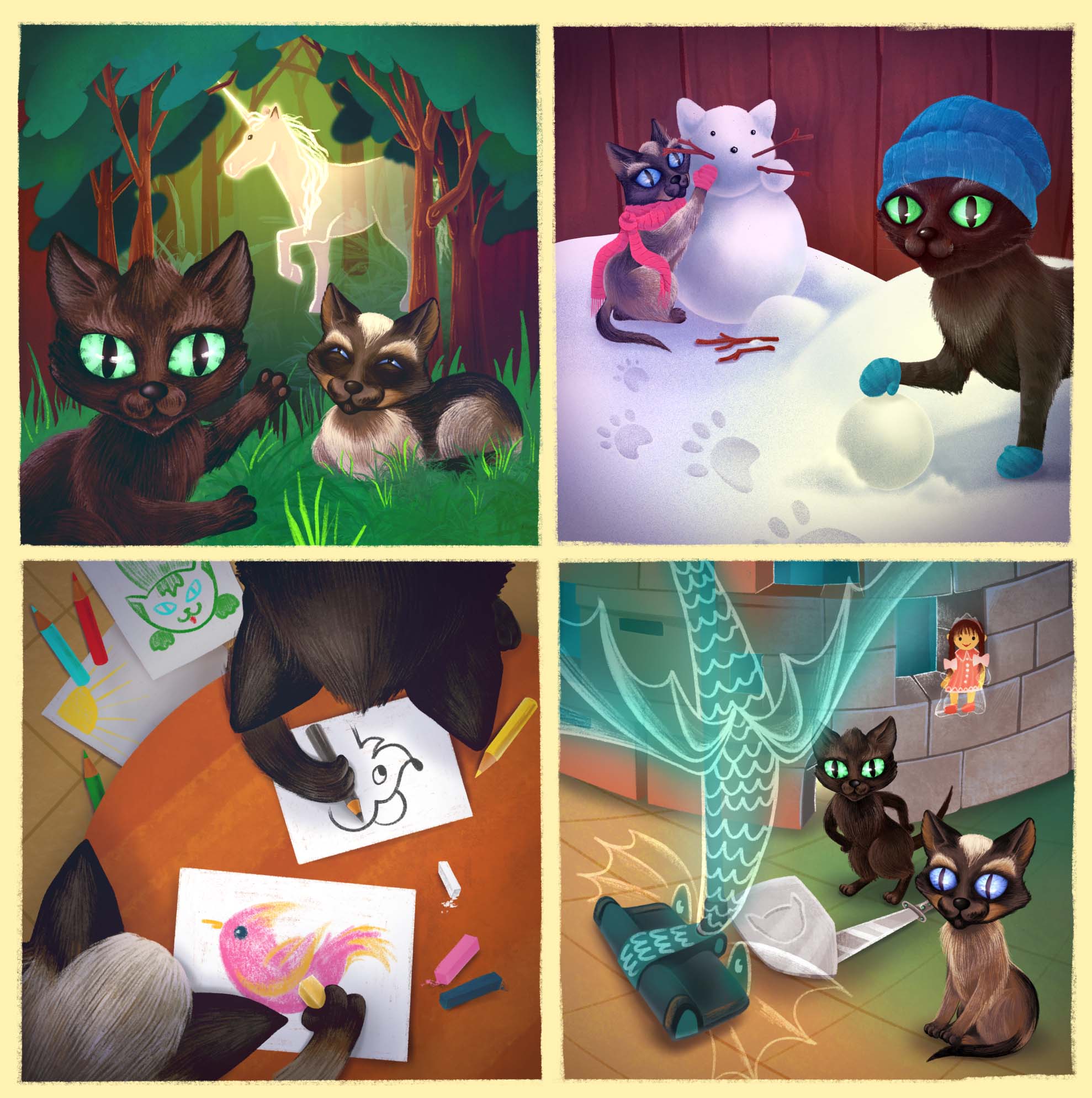 Иллюстрации для книжки "Choco and Milko. Cat brothers" — Изображение №5 — Иллюстрация, Графика на Dprofile