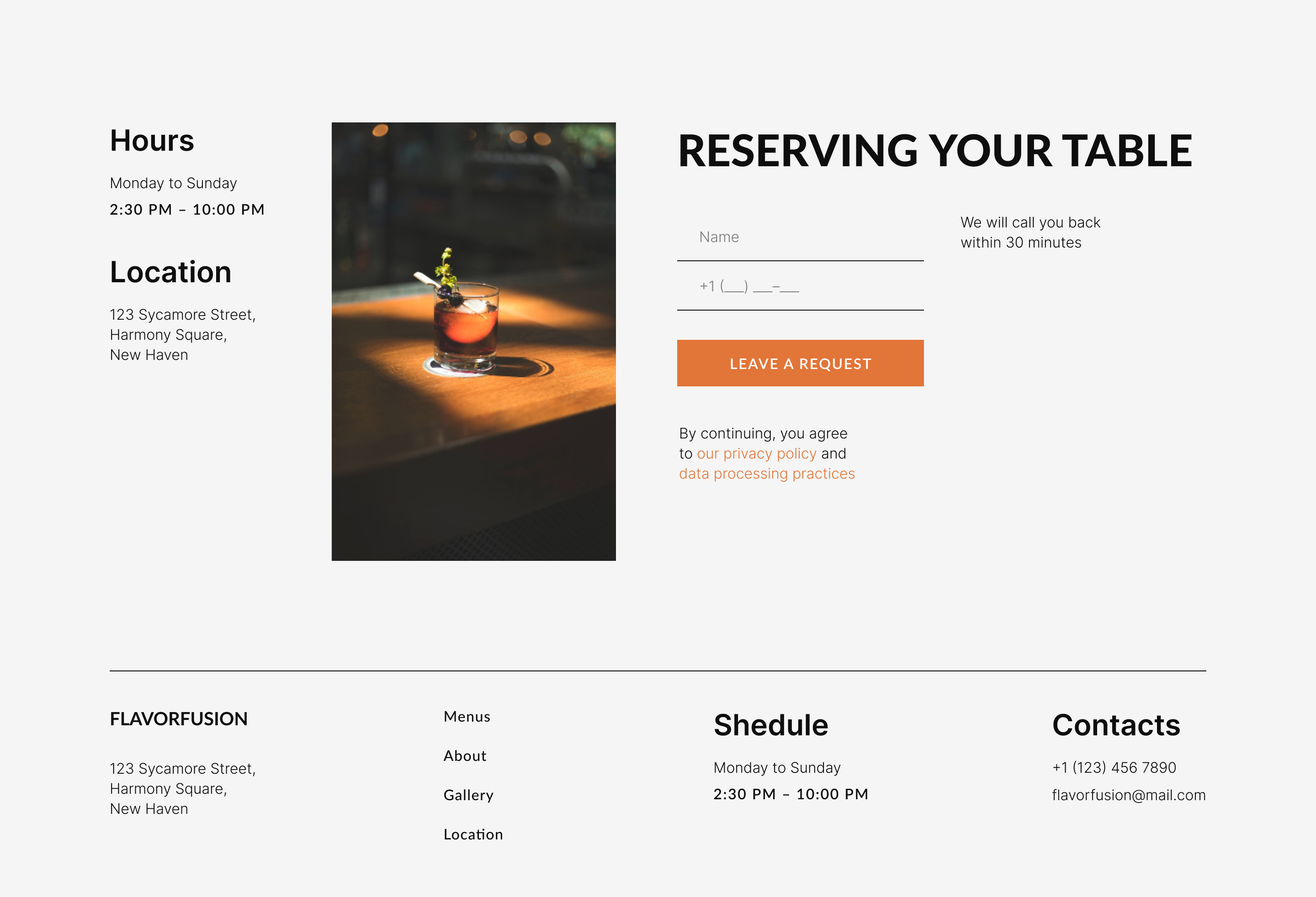 Landing page of restaurant fusion cusine — Изображение №5 — Интерфейсы на Dprofile